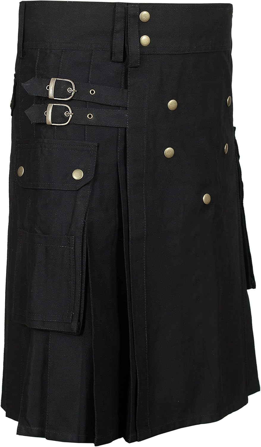 Scottish Designer Utility Kilts for Men Black Cotton Kilt Color & Size Options Available - Image 5