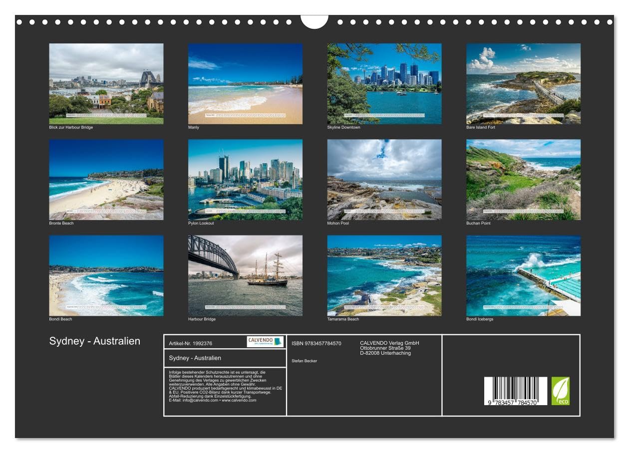 Sydney - Australien (Wandkalender 2026 DIN A3 quer), CALVENDO Monatskalender: Australiens Metropole am Südpazifik (CALVENDO Orte)