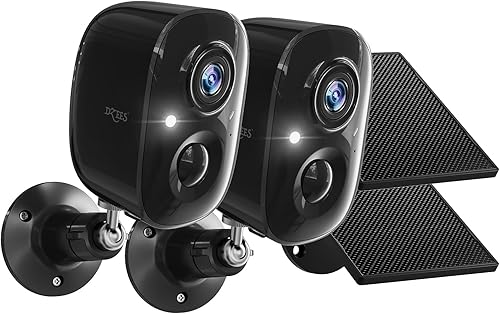 Miniatura 10 de Dzees Cámaras de seguridad 2K inalámbricas para exteriores, cámara WiFi alimentada por batería para interiores y exteriores para seguridad del Negro