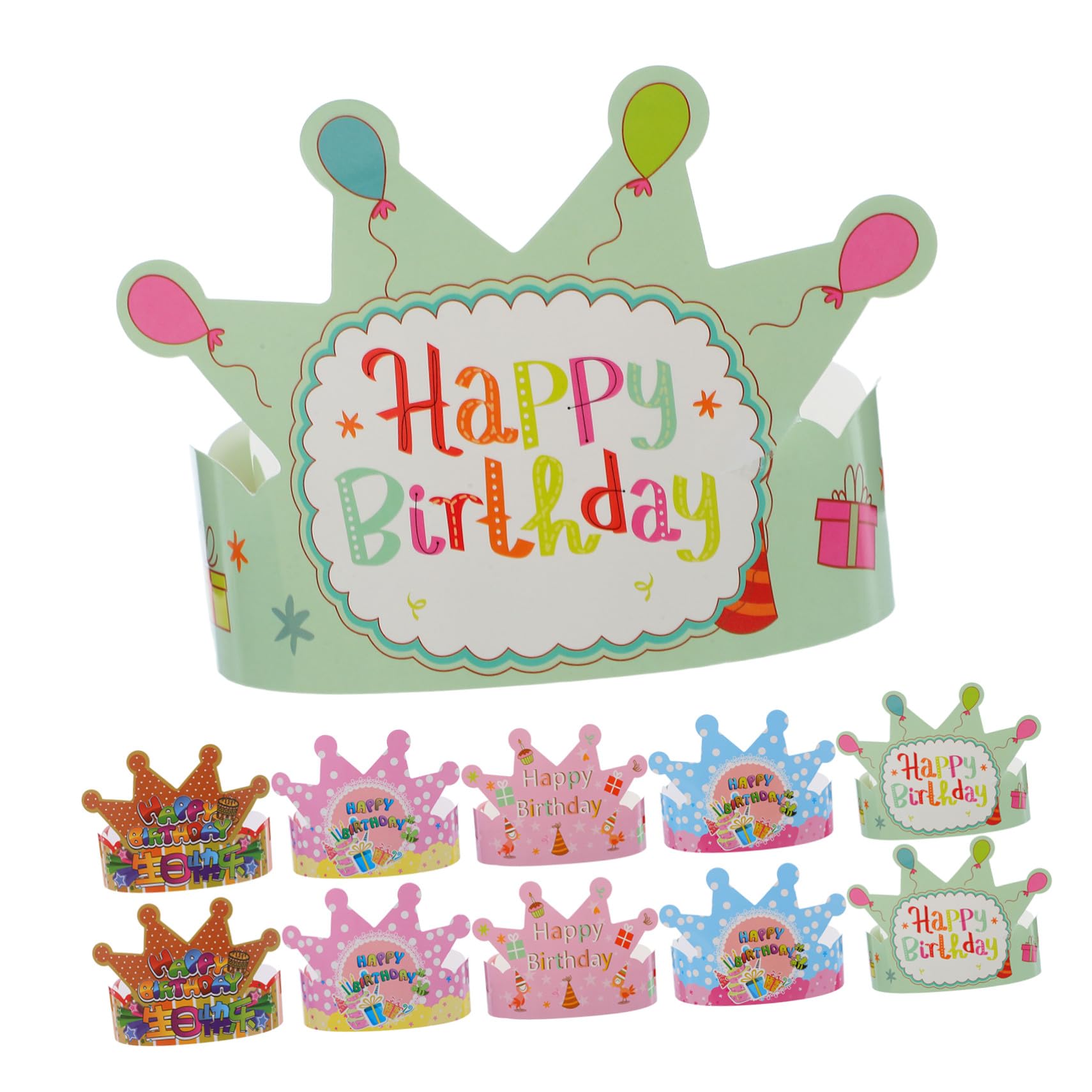 100 Stück Teiliges Geburtstag Papier Bunte Party Hüte für Jungen und Mädchen Leichtes Stabiles Material für Geburtstagsdeko und Festliche Anlässe