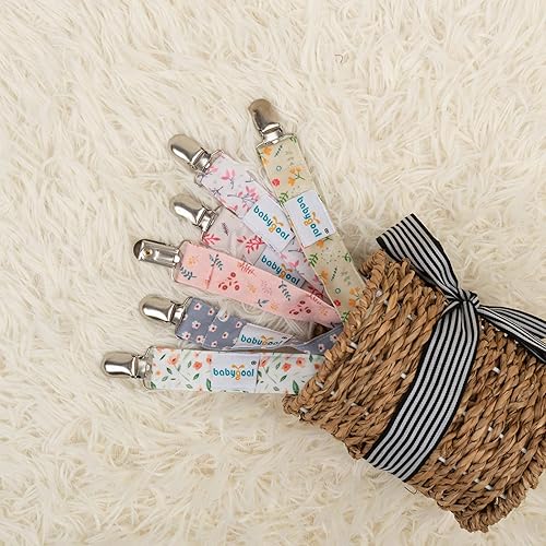 Miniatura 3 de Babygoal 6MP21 Juego de 6 prendedores para chupón para niños y niñas, se adaptan a la mayoría de los estilos de chupones y juguetes de dentición