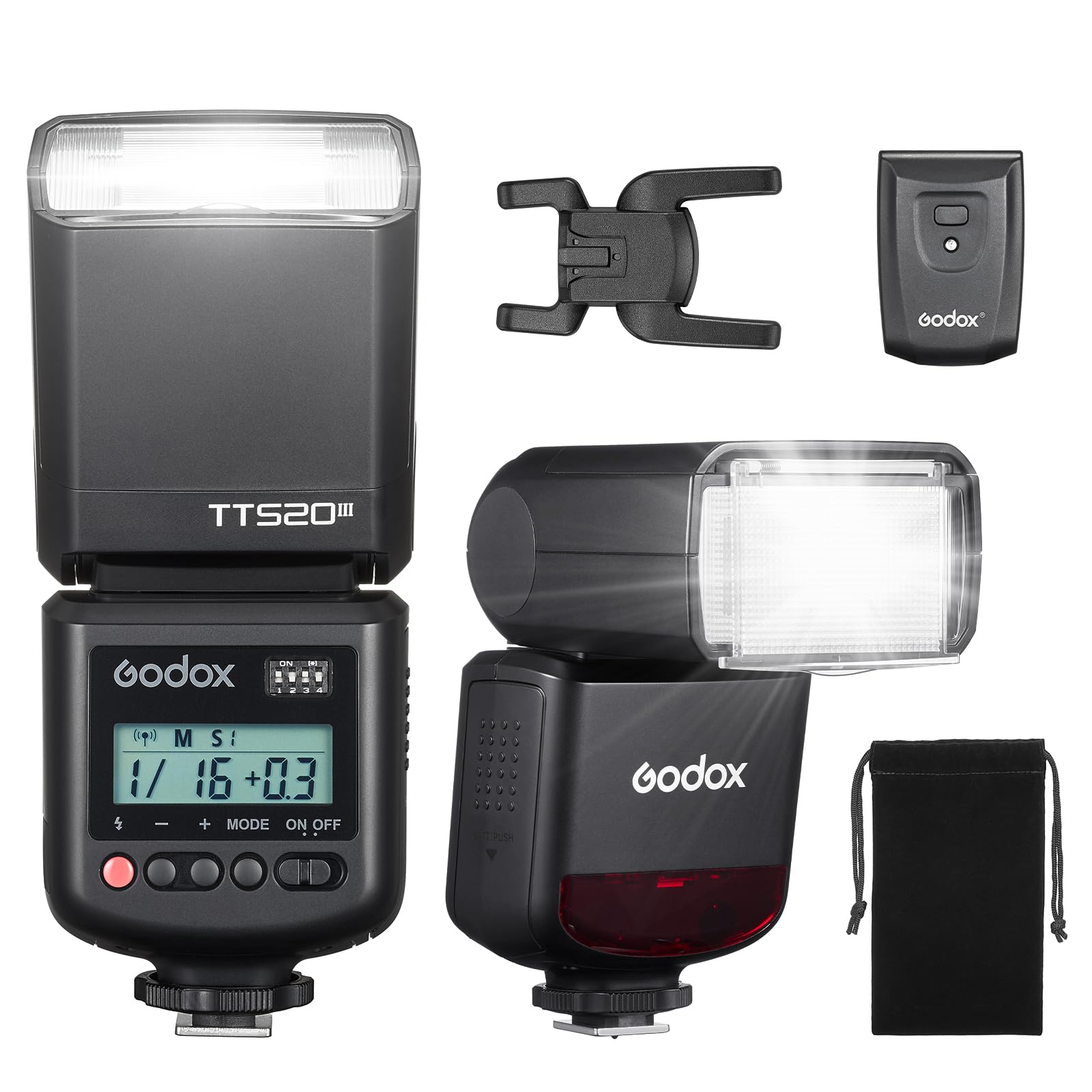 Godox TT520III Flash Speedlite Camera Flash Per Fotocamera 8 Livelli Di Potenza 400 a Piena Potenza con Lanciatore RT-16 Contatto Singolo Hot Shoe per Canon Sony Nikon Fuji Panasonic Olympus