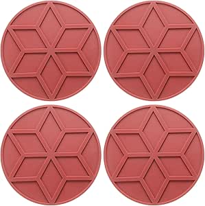 Uxcell 2-Pack Silicone Trivet Mats - 9-Inch Round Heat Resistant Hot Pot Holders For Countertops