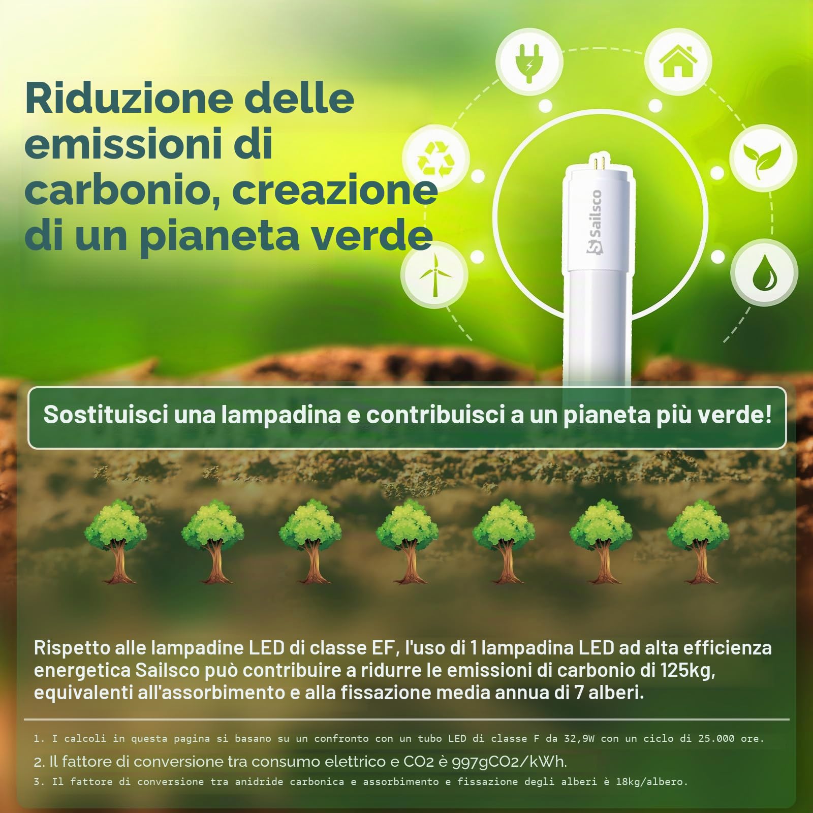 Light LED Tube T8, 120cm, 15W 2800LM, bianco neutro 4000K, incluso starter, non dimmerabile, set di 6