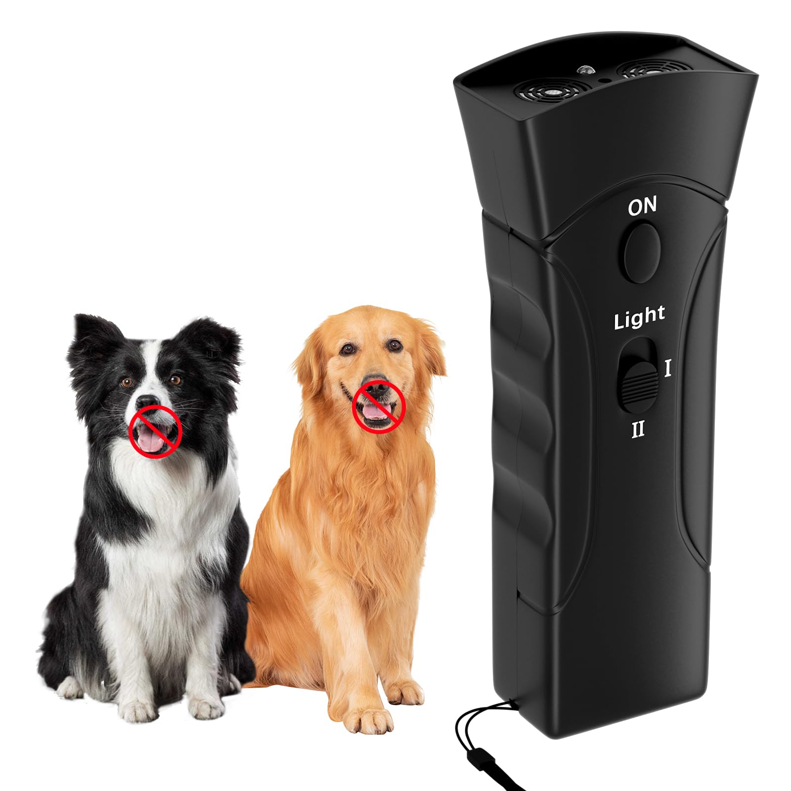 QEWEUUIE Anti Barking Device for Dogs,3 Modes Anti Barking Device,LED Light,25FT Mini Waterproof Indoor Outdoor ultrasonic bark stopper For Small Medium Large Dogs
