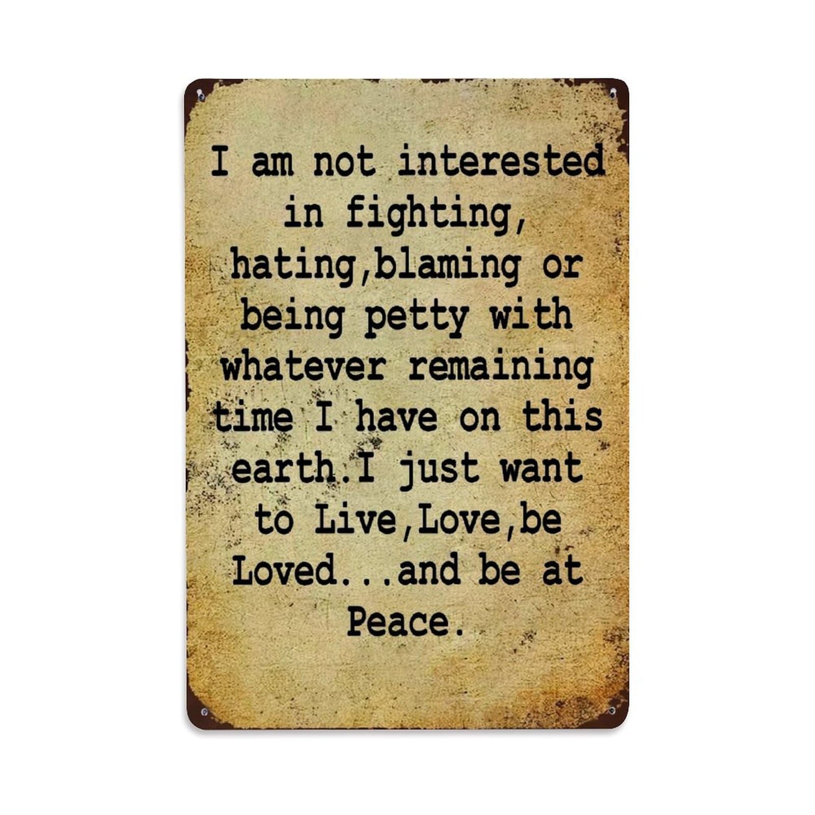 Nestemfo Vintage Inspirational Quote On Aged Paper Tin Sign Metal Sign, Living Room,Bar, Home, Bedroom Wall Decor,Retro Metal Poster 8X12 Inches