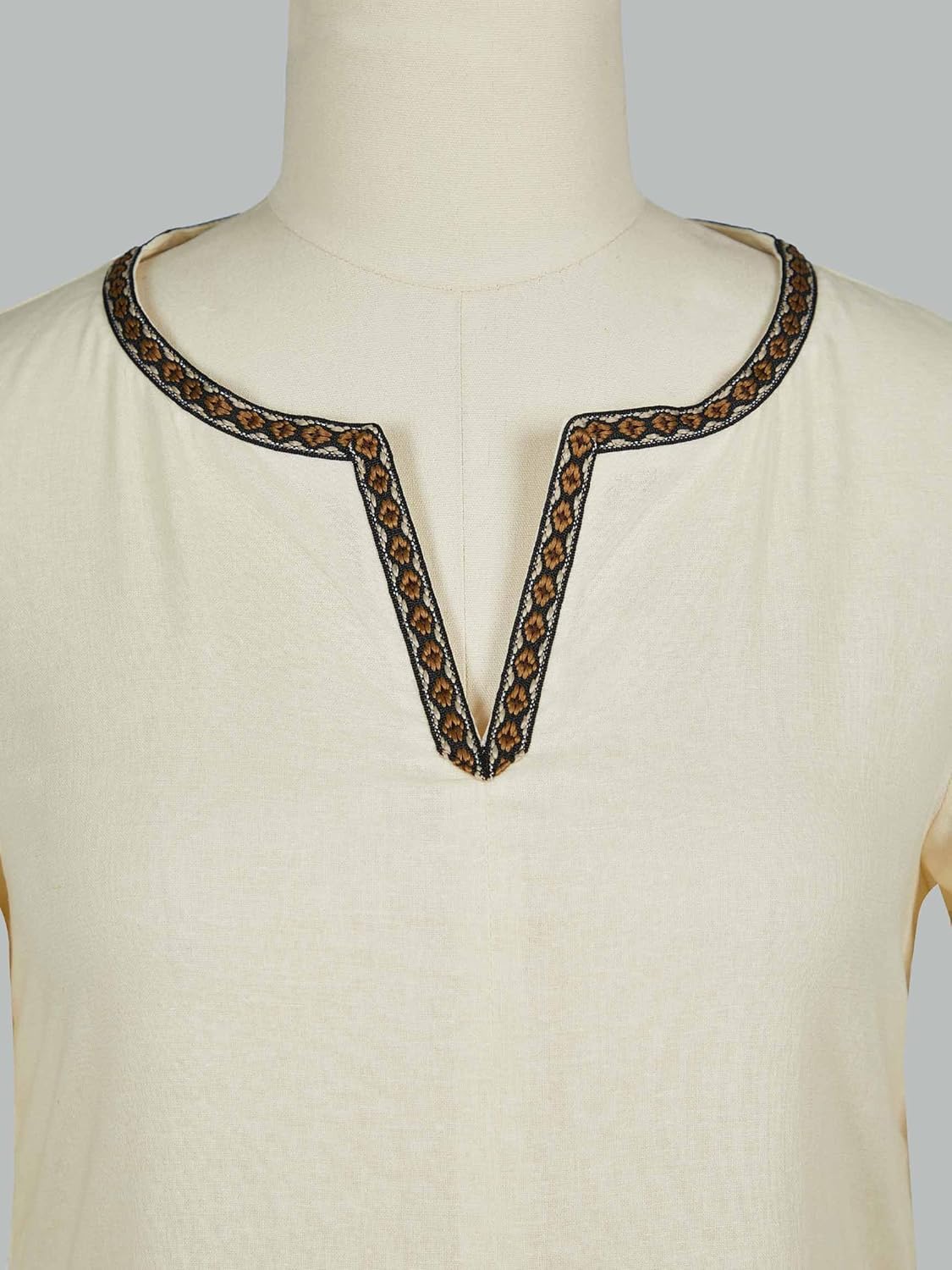 miccostumes Women's Viking Dress Medieval Costume Linen Blend Long Sleeves Renaissance Underdress