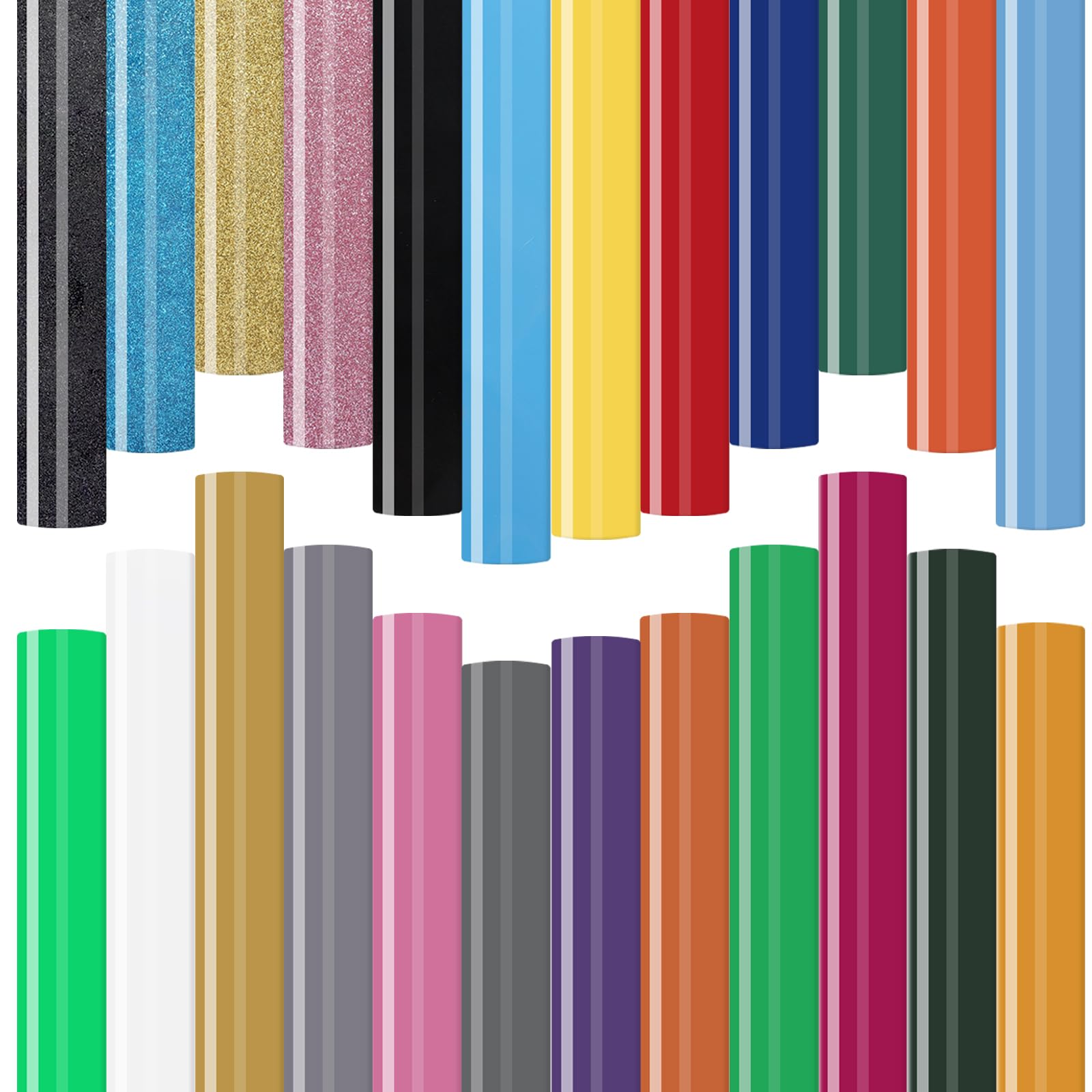 50 Sheets Heat Transfer Vinyl 24 Colours HTV 30.5 x 20cm