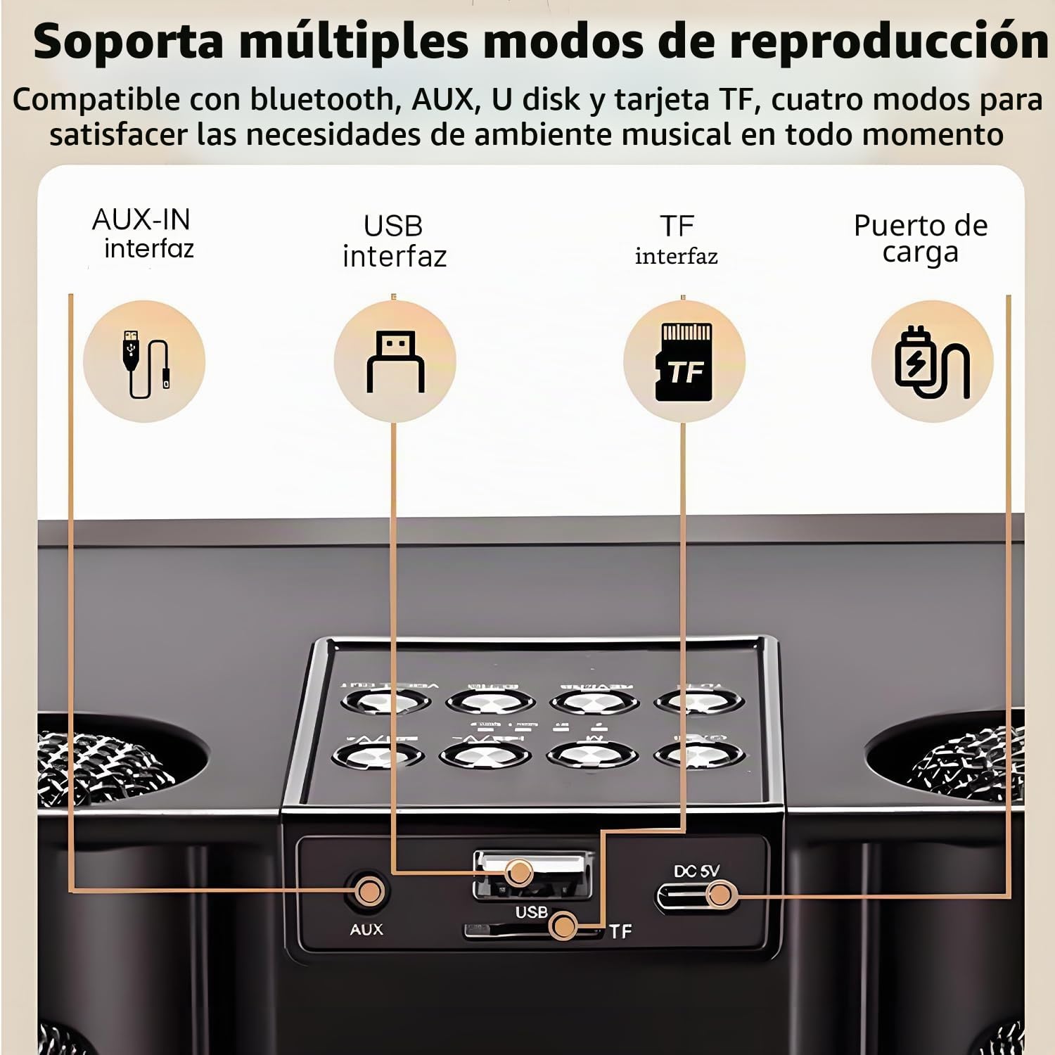 Karaoke 2 Microfonos Inalambricos, Altavoz Bluetooth con Microfono Recargable para Infantil, Portátil Sistema PA de Karaoke con Luces LED para Fiestas y Reuniones en el Hogar, Regalo para Niños