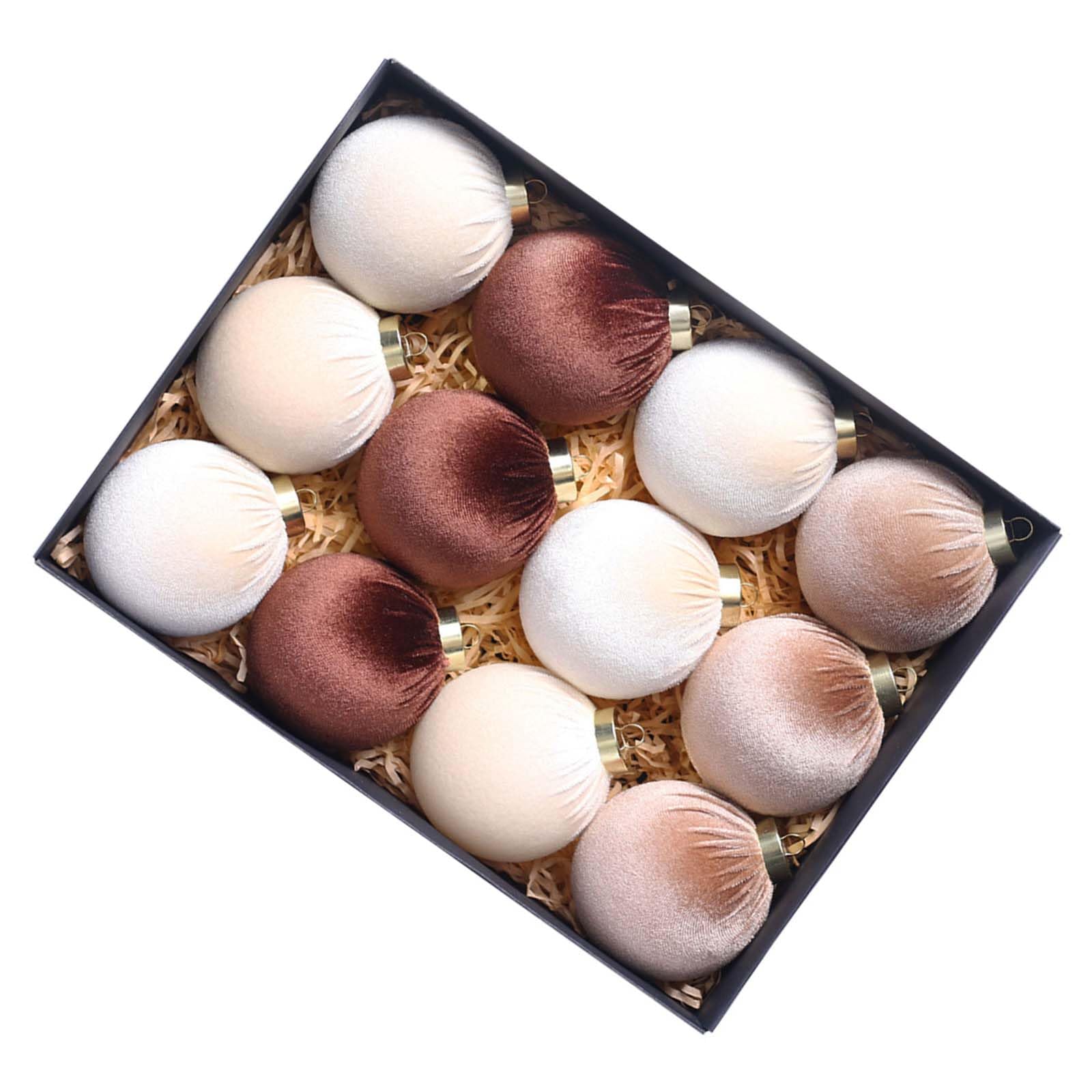 Of 12 Stylish Christmas Tree Baubles Pendant Colorful Christmas Holidays Decorations Festival Tree Embellishments Seasonal Embellishments