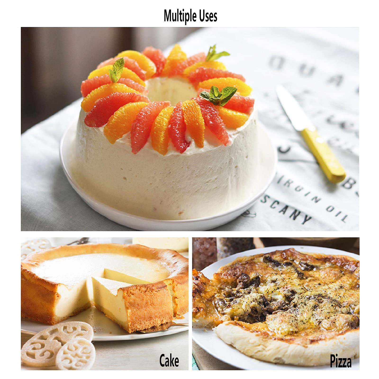 Moule Gâteau Antiadhésif Lot De 4 Moules à Charnière Antiadhésifs - 12/18/22/26 Cm - Acier Carbone - Fond Amovible Étanche - Idéal Gâteaux & Cheesecakes Lot 4 Moules 12-26cm
