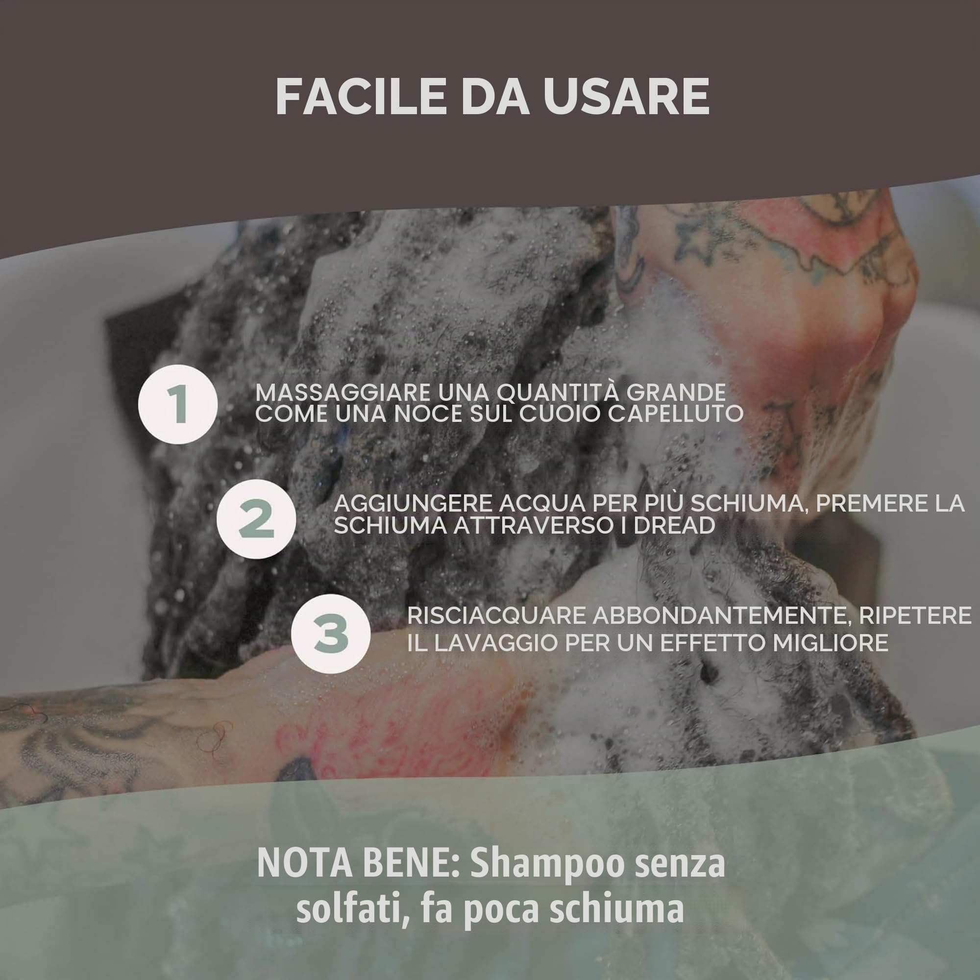 RAW ROOTs Herbal Cleanser 500 ml – Herbal Essence Shampoo per dreadlocks e capelli naturali e grassi – Shampoo senza solfati di silicone e parabeni