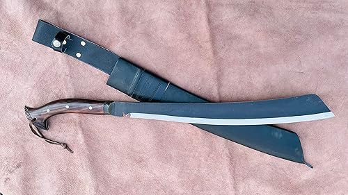 Miniatura 2 de EGKH-20 pulgadas golok Parang Machete Cuchillo hecho a mano, hoja de machete, aceite de equilibrio de resorte, multifunción, trabajo real, hecho a