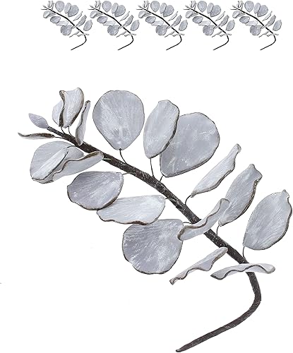 Global Sugar Art Flores de pastel de azúcar con ramas de eucalipto, color gris, 5 unidades por el chef Alan Tetreault