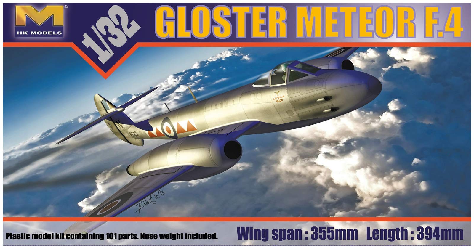 HK Model HKM01E06 1:32 Gloster Meteor F.4 (with Bonus 1:144 Meteor) [MODEL BUILDING KIT] Toy