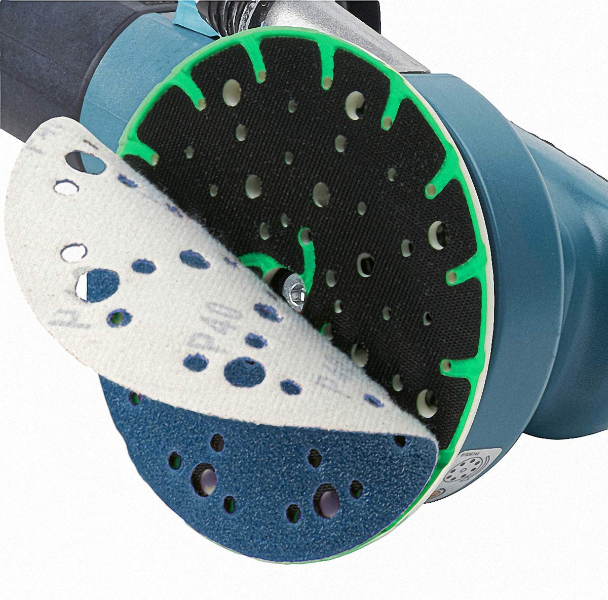 Tarcze szlifierskie na mokro i na sucho, 150 mm, rzep z 48 otworami, K120, zestaw 50 szt. | mokry papier ścierny firmy Wabrasive | pasują do Festool Rotex 150 z talerzem szlifierskim 150 mm na rzep
