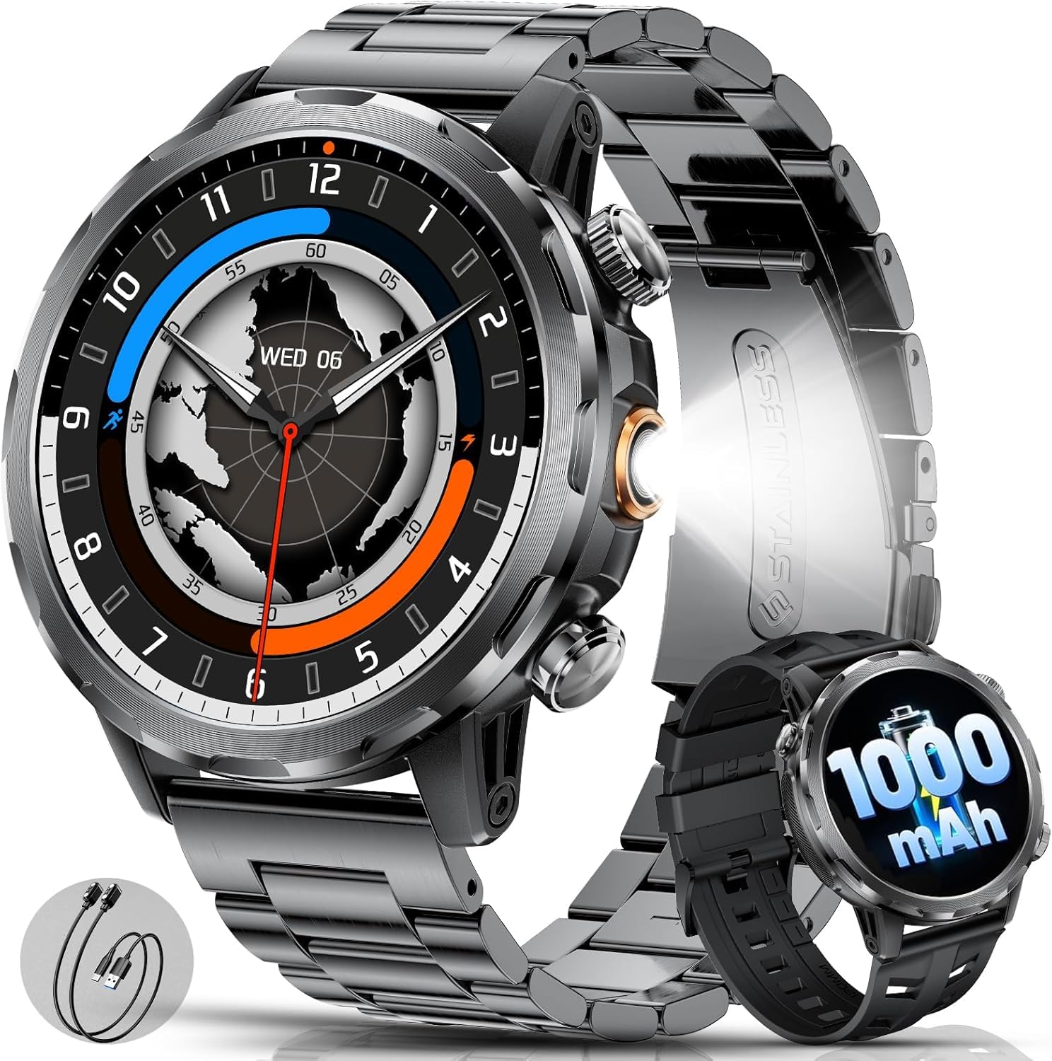 orologio militare maschile con lampada led e monitoraggio fitness