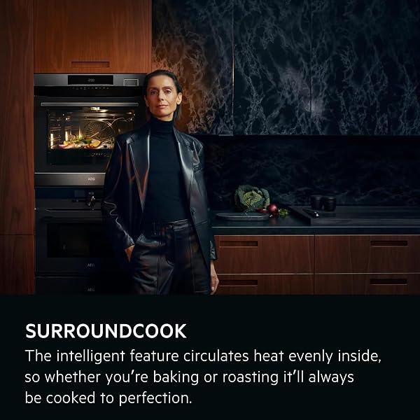 AEG 6000 SurroundCook Built In Double Oven DCB331010M, 61L Capacity, 59.4 cm, Multilevel Cooking, Grill Function, LED Display, Antifingerprint Coating, Stainless Steel - 3