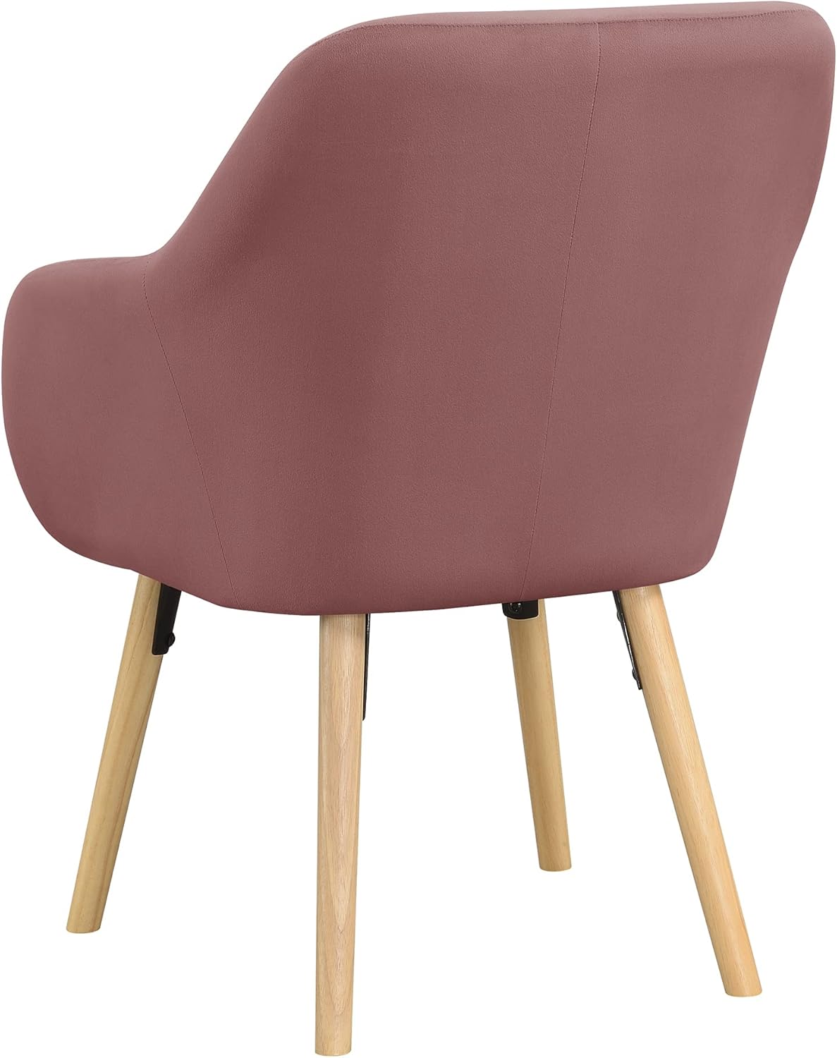 Blush Velvet Accent Chair with Oak Legs