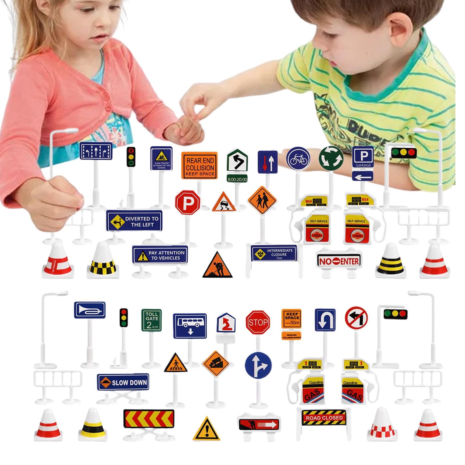 Traffic Signs for Kids | Road Sign for Children | Fun and Meaningful Crosswalk Signals Toys for School, Car, Travel, Outdoors, Home