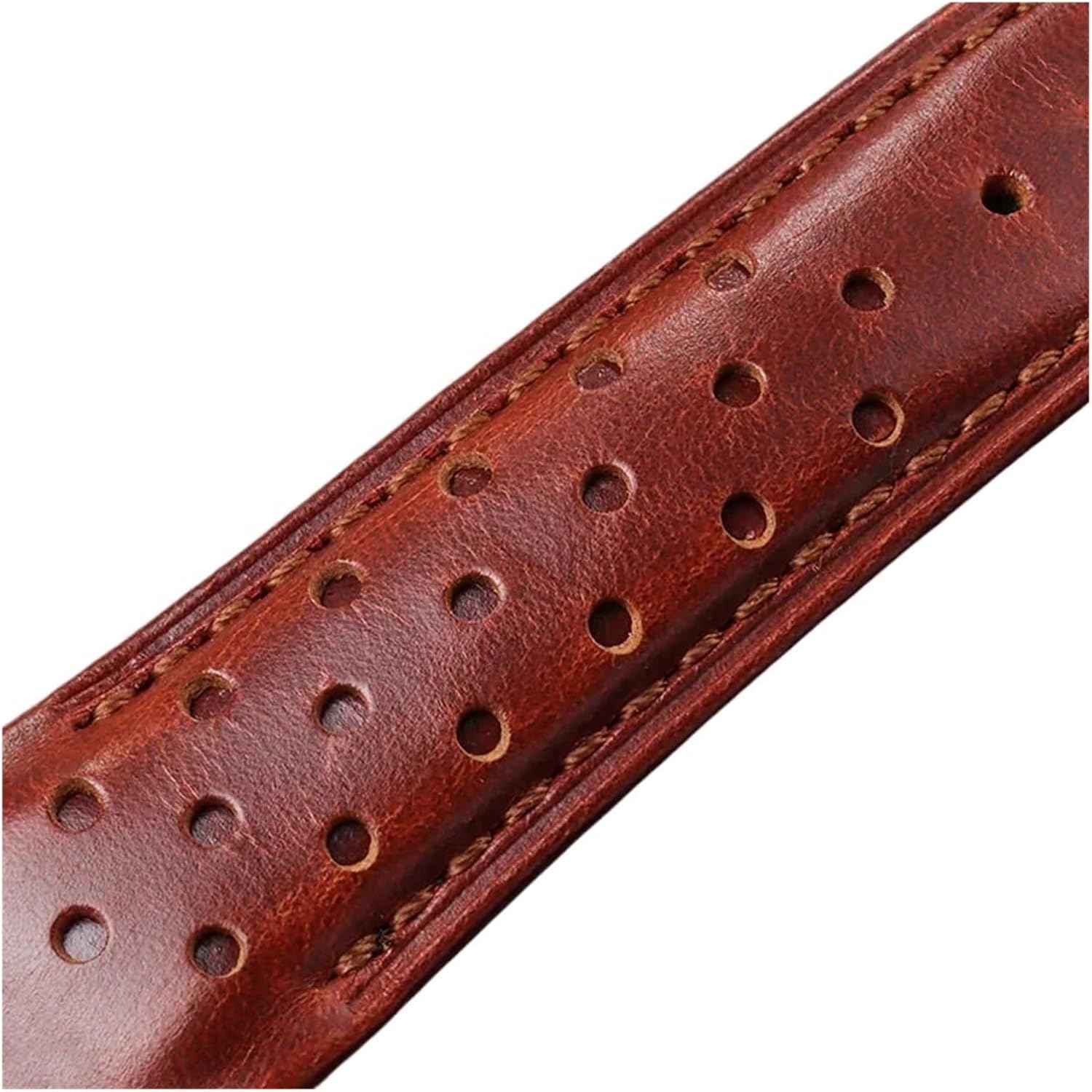 yingyingjia Genuine Leather Watch Band Curved End Strap 20mm 22mm Oil Wax Cowhide Bracelet For Men's Watchband Universal Accessories