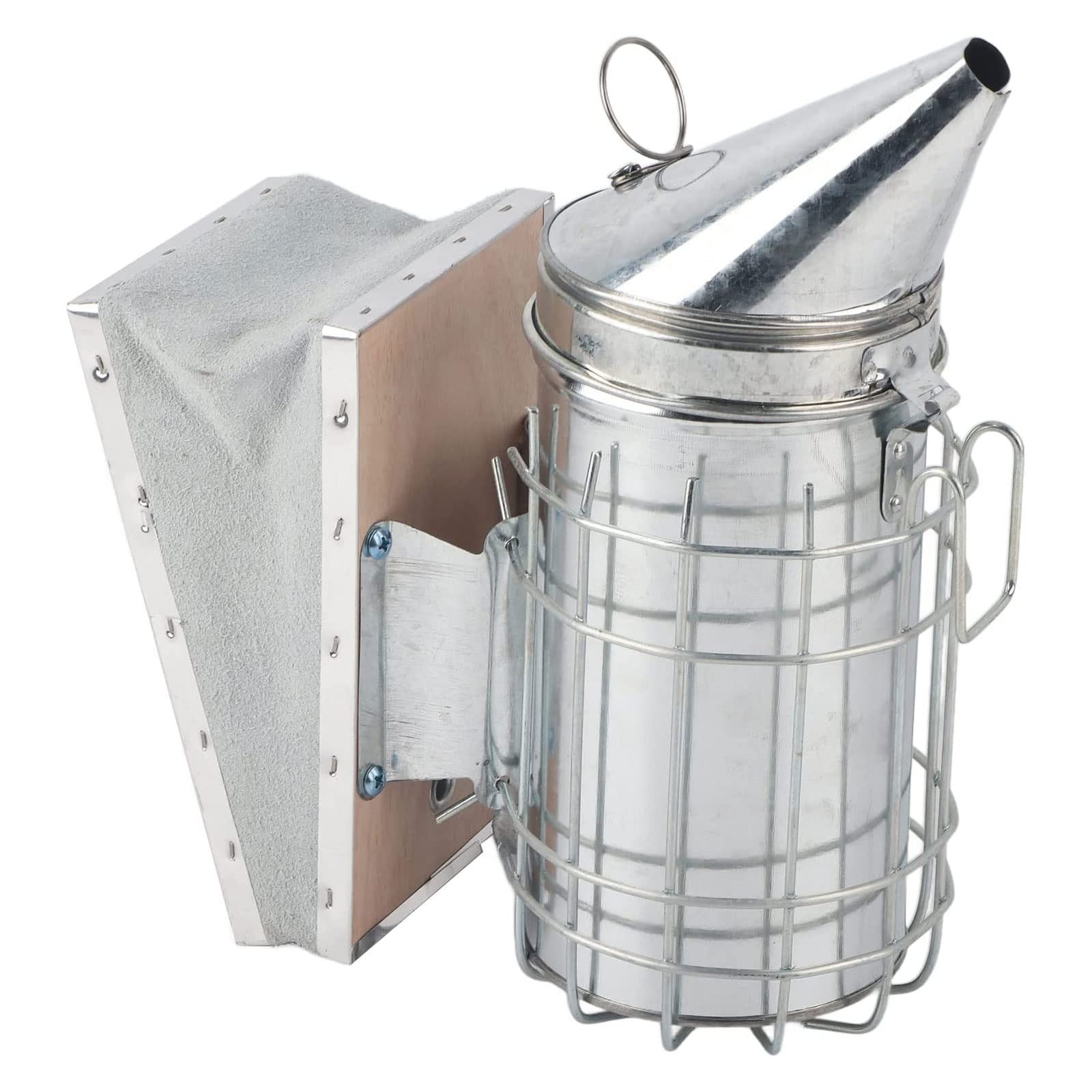 AukBeeFun Bee Hive Smoker for Honey Bees Stainless Steel with Heat Shield Beekeeping Equipment