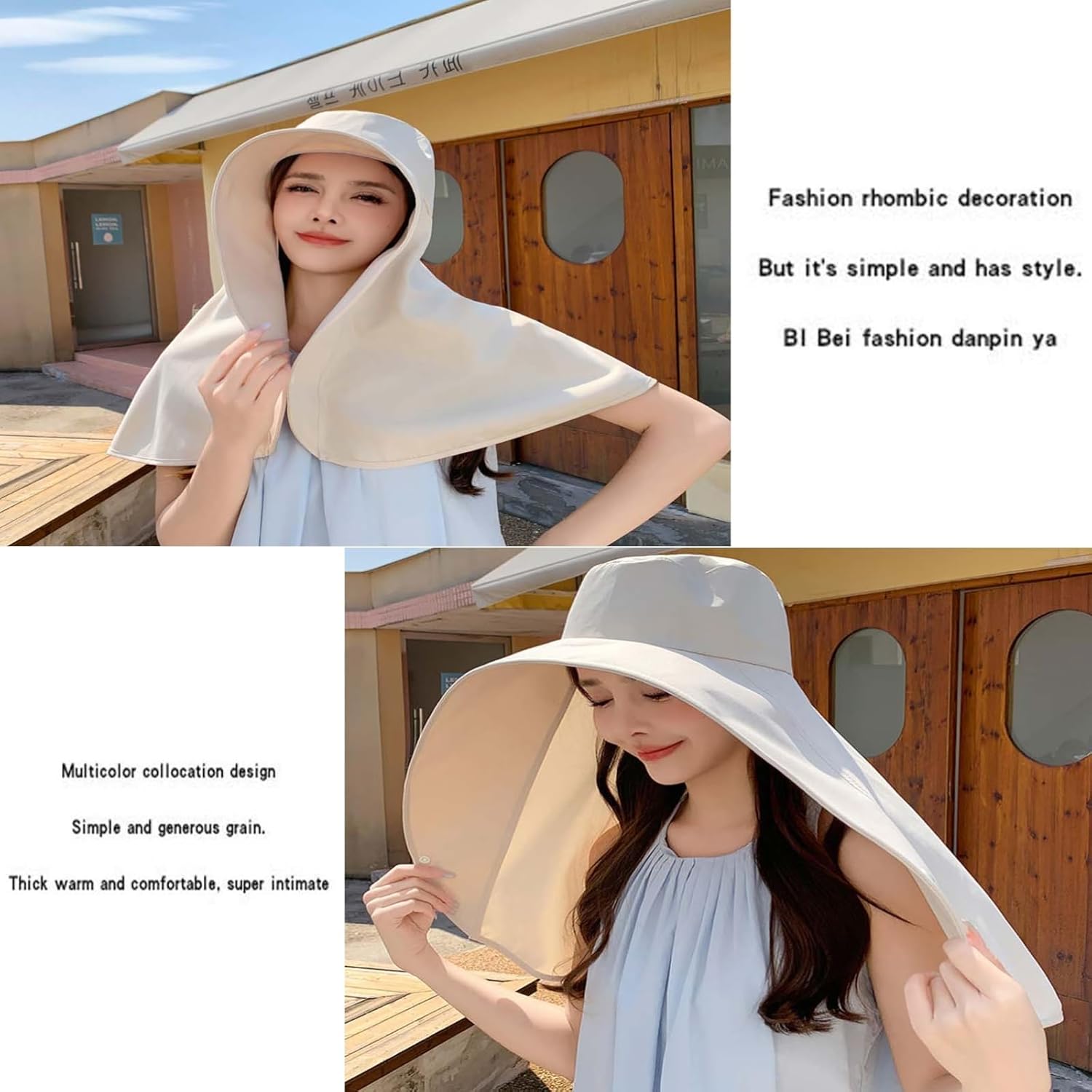 Sun Hats Women Sun UV Protection Wide Brim Shawl with Neck Flap Hiking Visor Hat Outdoor Summer Beach Fishing Hats - Image 3