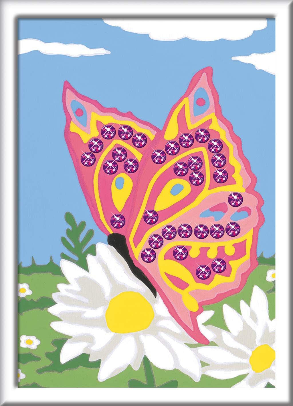 Ravensburger CreArt 28474 Butterfly Painting by Numbers for Children from 7 Years, Painting Set with Frame, Brush and Acrylic Paints, Gift for Girls and Boys