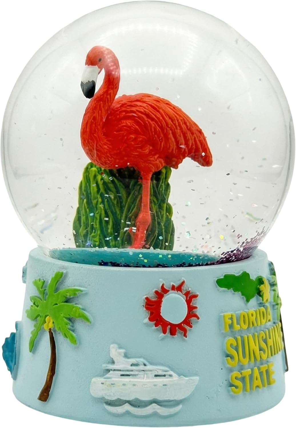 Florida Flamingo Snow Globe 3.5 Inches