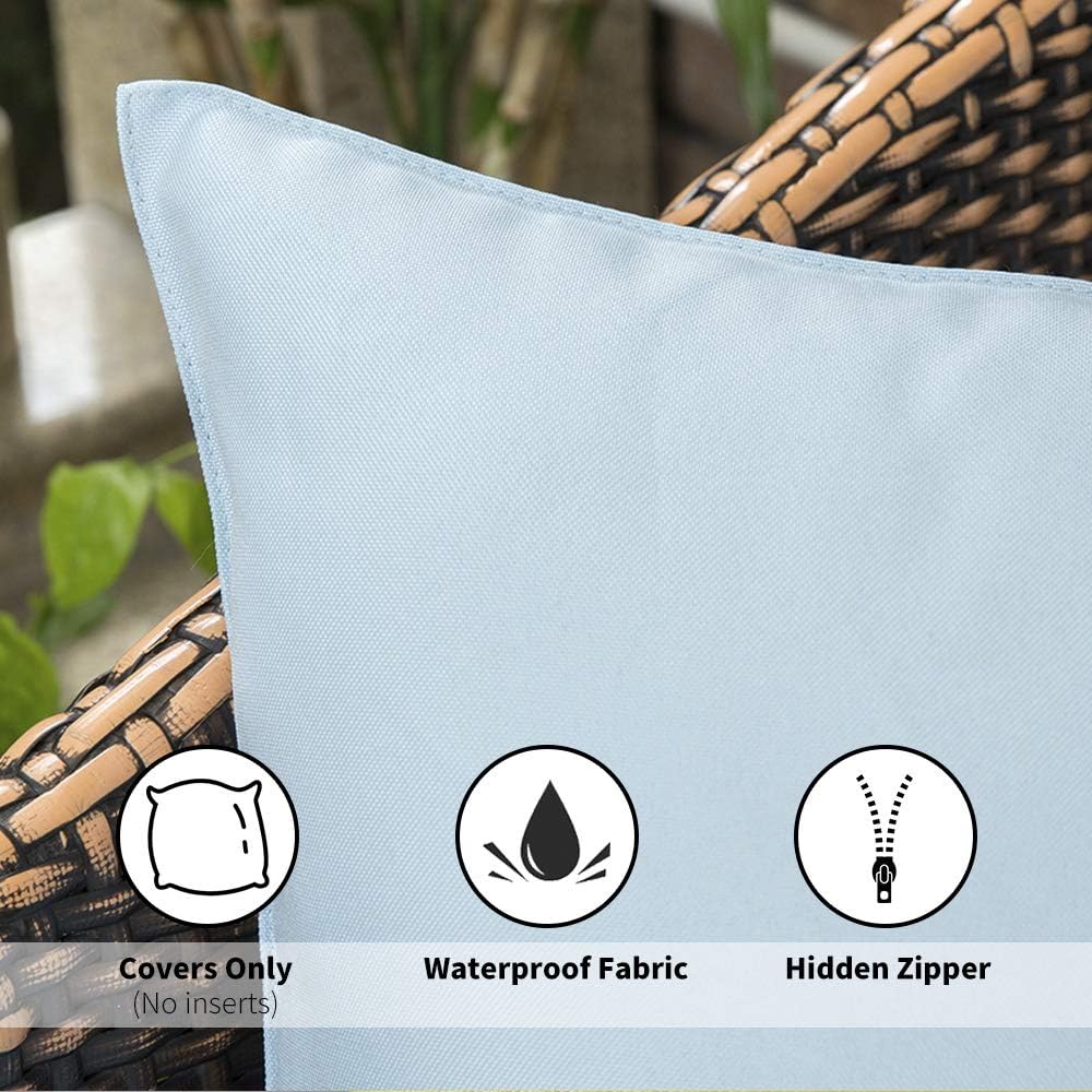 MIULEE Pack of 2 Decorative Outdoor Waterproof Pillow Covers Square Garden Cushion Sham Throw Pillowcase Shell for Patio Tent Couch 16x16 Inch Orange: Kitchen & Dining