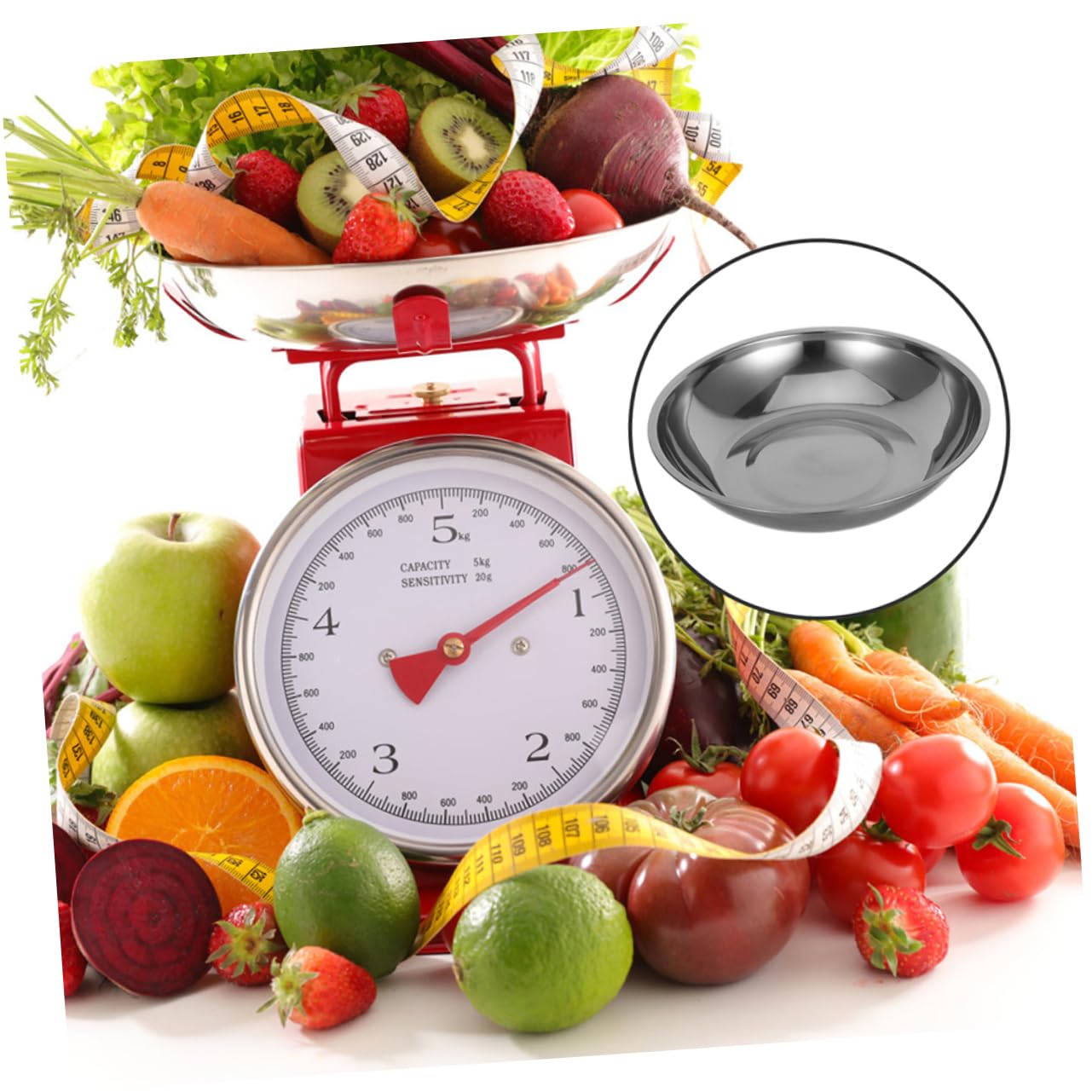Ciieeo 2pcs Accurate Digital Scale for Kitchen Stainless Steel Weigh Boat Salad Mixing Bowl Lab Weighing Dishes