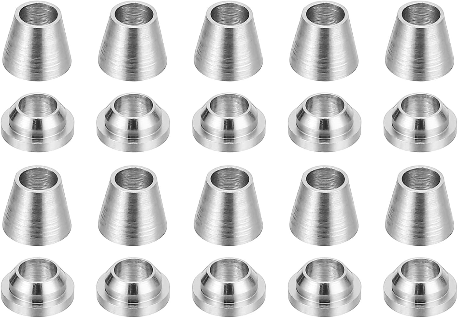PATIKIL 3mm Tube OD 304 Stainless Steel Compression Tube Fitting Sleeve, 10 Pack Double Ferrule Ring Tubing Fitting Assortment Kit, Silver