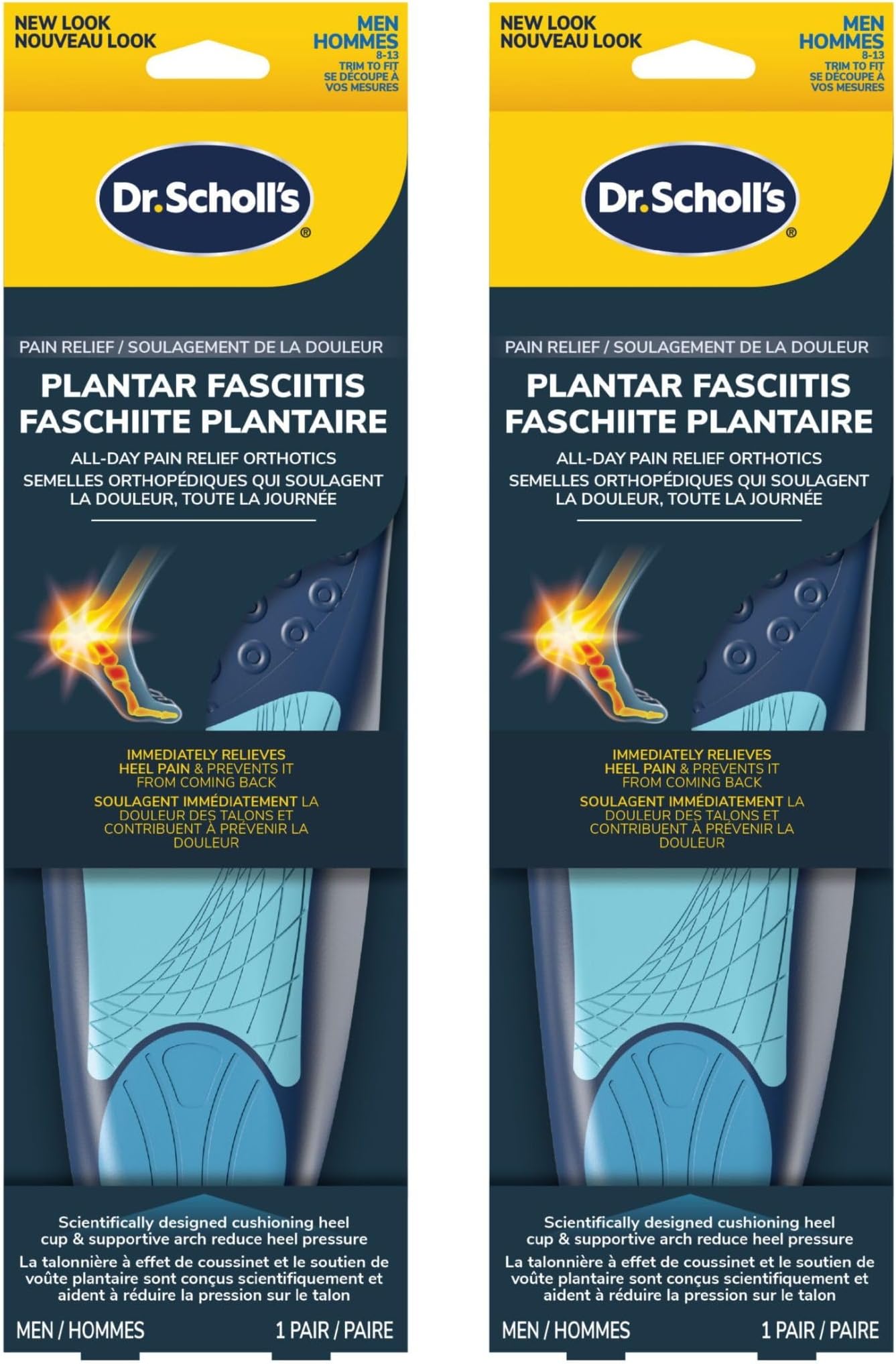Dr. Scholl's Plantar Fasciitis Orthotics Mens(Size 8-13)(2 Pack)
