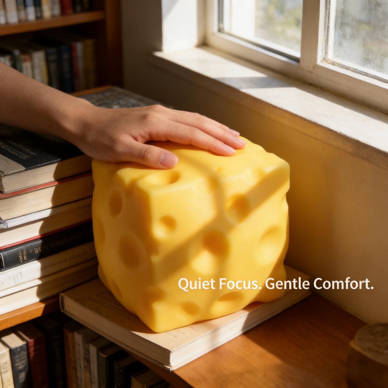 Cheese Squishy, Jumbo Squishy Cheese Block, Giant Slow Rising Yellow Big Toymendous Squeeze Cheese Cube for Stress Relief, Soft Rebounding Foam Bread Squeeze Toy (6cm) - 4