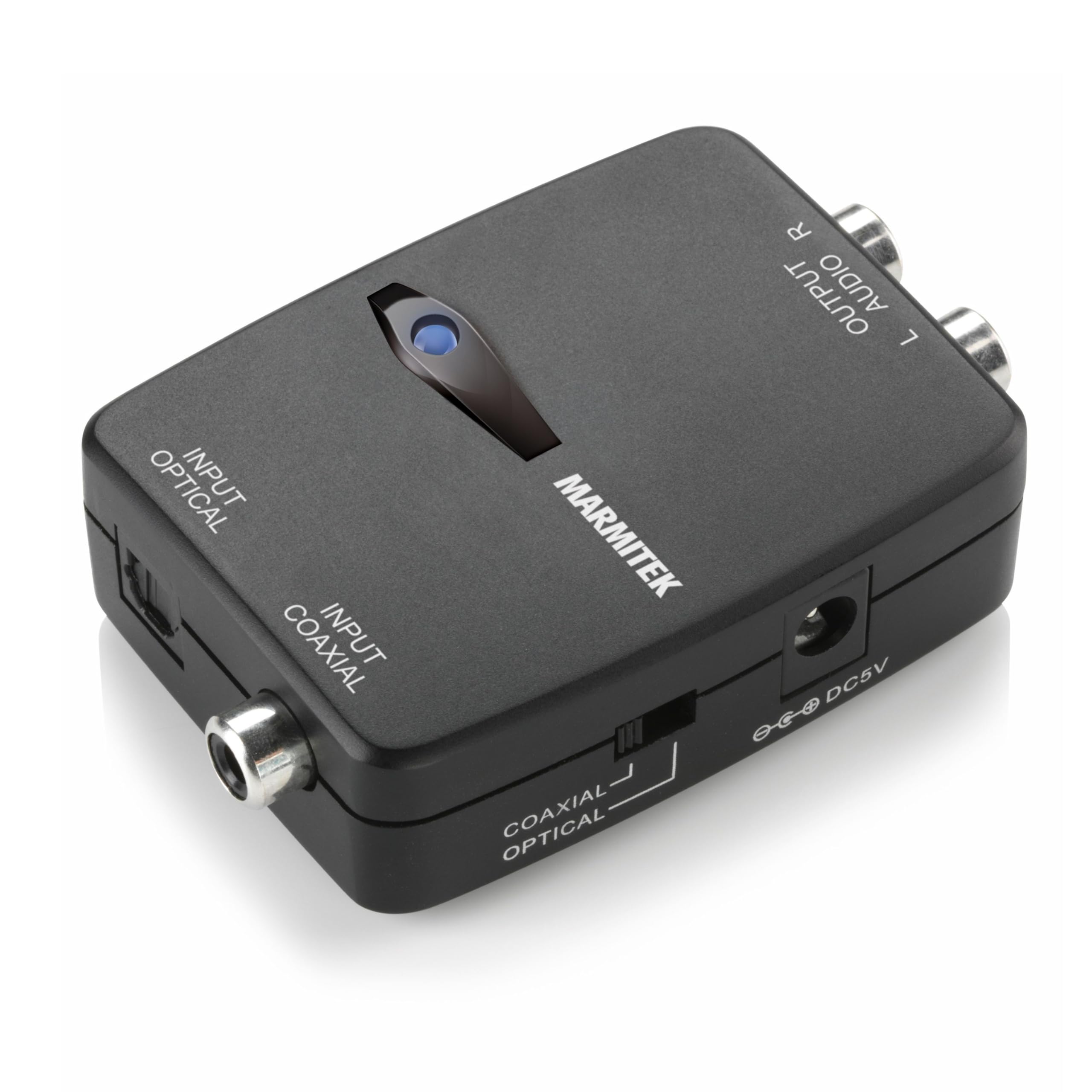 Convertitore Audio da Ottico a Coassiale - Marmitek Connect TC22 - Convertitore Audio - Da Coassiale a Toslink - A due Vie - Dolby 5.1 - Stereo PCM - Entrambe le Uscite Attive Contemporaneamente