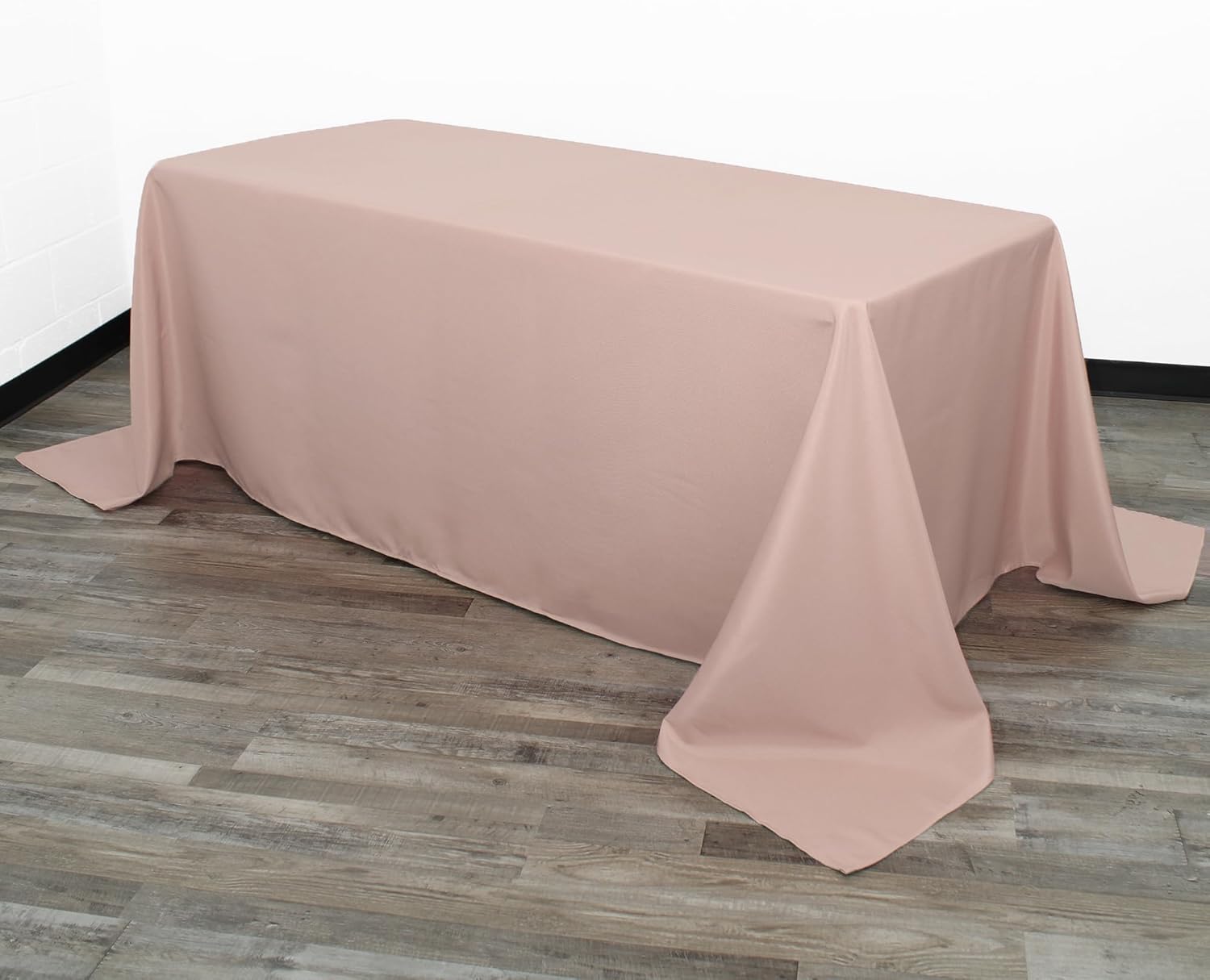 YOUR CHAIR COVERS - 90 x 156 inch Rectangular Polyester Tablecloth - Premium Seamless Wedding Table Cloth for 8 ft Rectangle Tables, Ideal for Wedding and Other Events - Blush