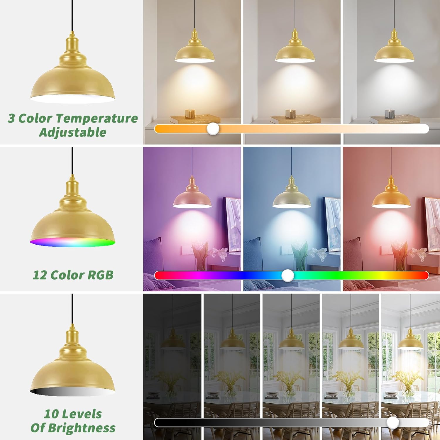 Battery Operated Pendant Lights, 2 Pack Rechargeable Pendant Light with Remote, Gold Pendant Light Fixtures for Kitchen island, Modern Industrial hanging Lights for Dining Room Hallway Bedroom