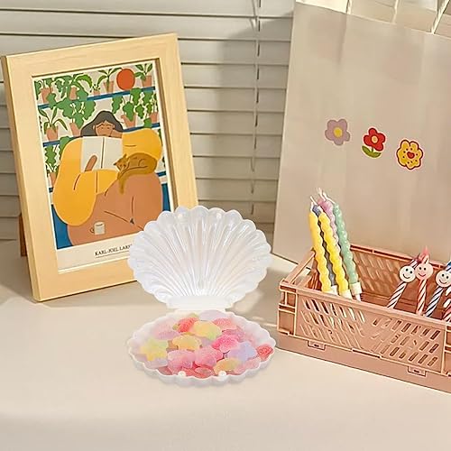 Miniatura 3 de NOLITOY 10 cajas de dulces de conchas marinas, conchas marinas, recipientes para regalos de fiesta, soportes de plástico para golosinas de almejas,