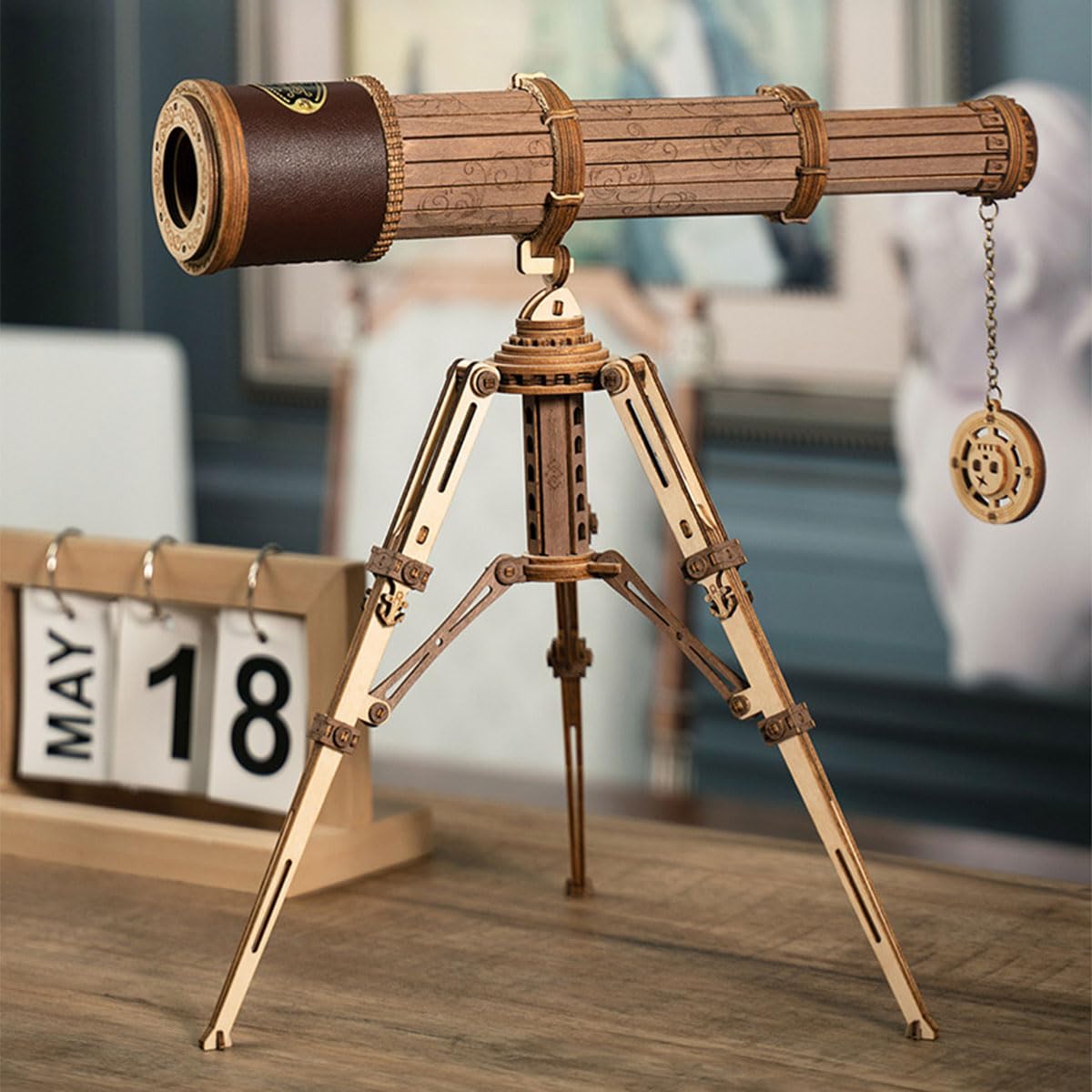 Zestawy modeli 3D teleskopowych puzzli drewnianych dla dorosłych Zestawy konstrukcyjne DIY Drewniane gry logiczne dla dorosłych do samodzielnego budowania puzzli 3D