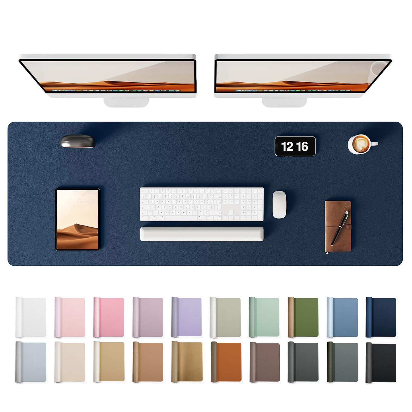 YSAGi Leather Desk Pad Protector, Office Desk Mat, Large Mouse Pad, Non-Slip PU Leather Desk Blotter, Laptop Desk Pad, Waterproof Desk Writing Pad for