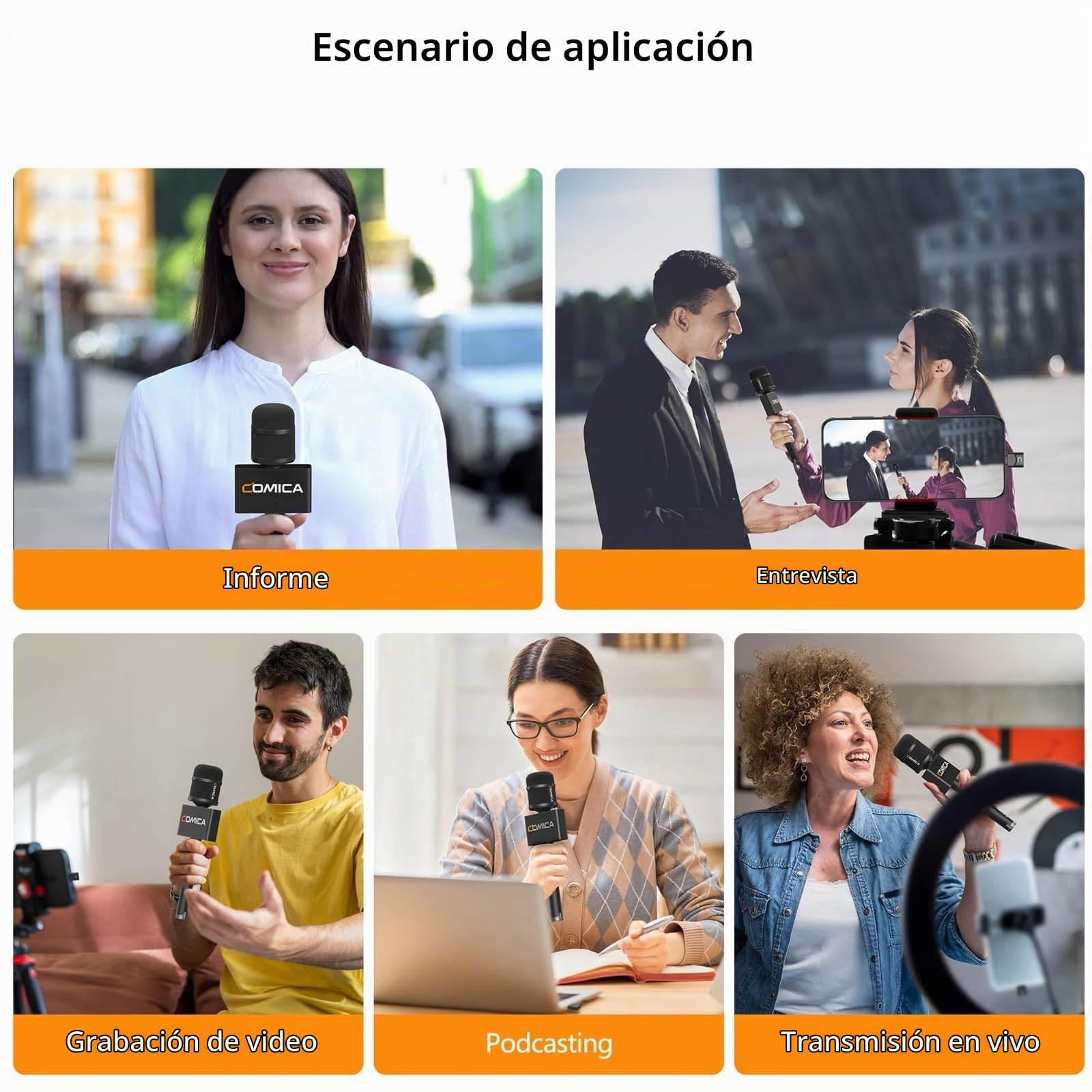 COMICA Revo S Micrófono inalámbrico de mano para entrevistas, micrófono reportero con receptor USB-C, compatible con iPhone 15/16, teléfonos Android, portátiles, PC, micrófono profesional para informe
