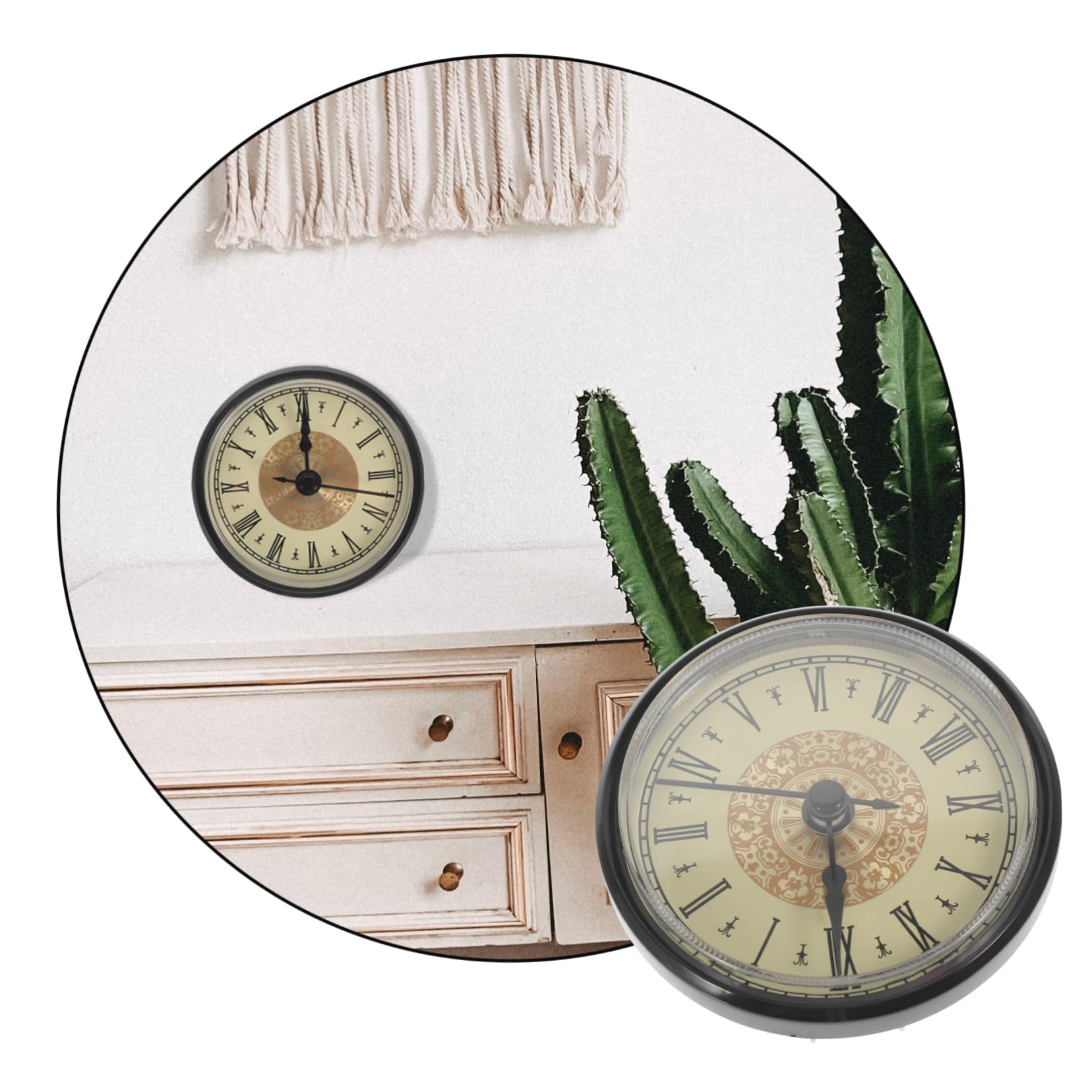 MAGICLULU 5 Stück Vintage DIY Uhrwerk mit Romanischen Ziffern Inlaid Clock Head Präzise Zeitmessung für Selbstgemachte Langlebig