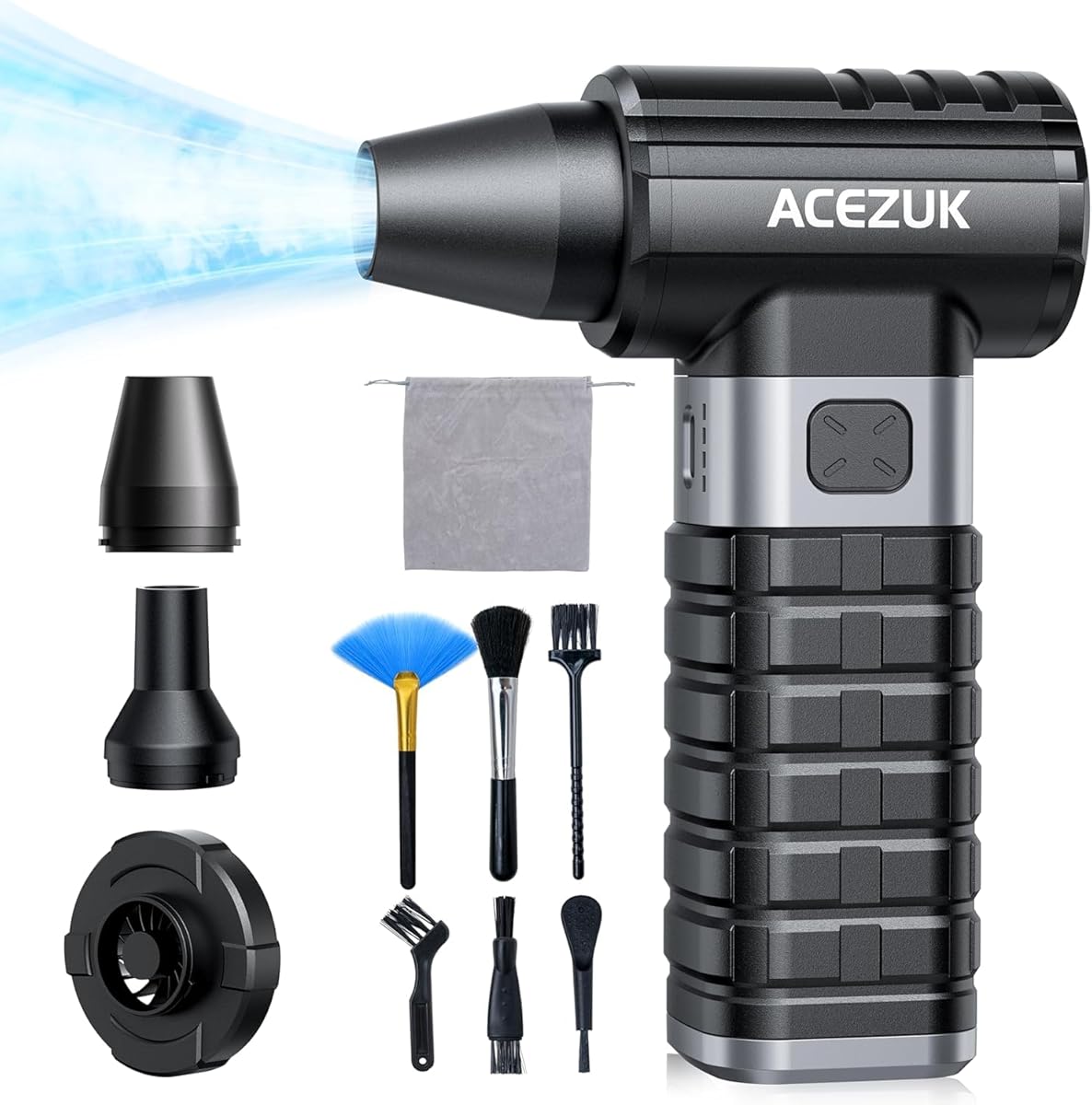 Compressed Air Duster 4-Gear Adjustable 200000RPM Electric Air Duster Rechargeable Brushless Motor Mini Cordless Air Blower for Keyboard, Electronics,Car and Home Cleaning Replaces Compressed Air Can