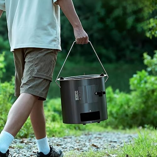 Miniatura 9 de Wood Stove  Compact Burner with Handle - Camp Stove with Grill Grate and Gloves,for Outdoor Backpacking Hiking Cooking