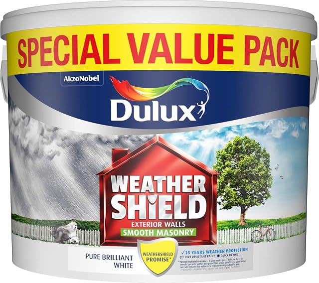 Dulux Weathershield Smooth White Masonry Paint 7.5L