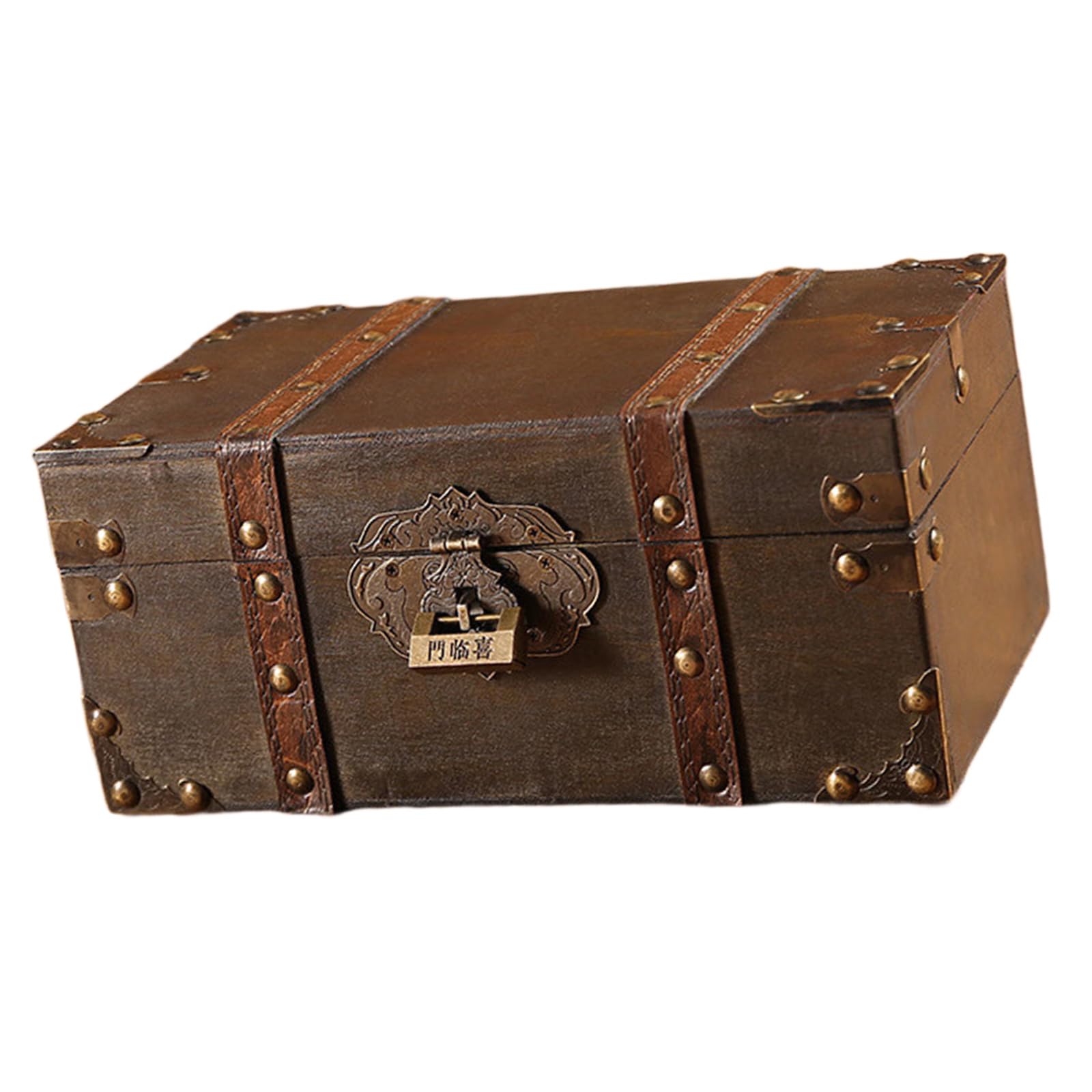 Boîte de rangement en bois rétro pour bijoux et accessoires élégants