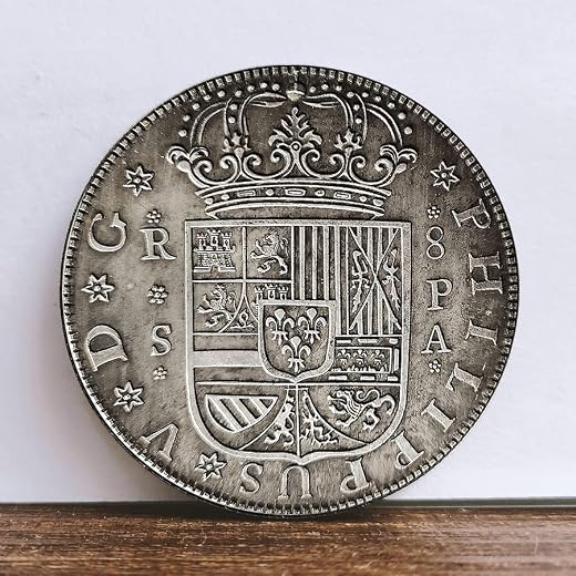 HU HAI XIA 1731 Spanish Ancient Coins Silver Dollar Foreign Coins Philip V Silver Round Silver Coins Antique do Old Coins