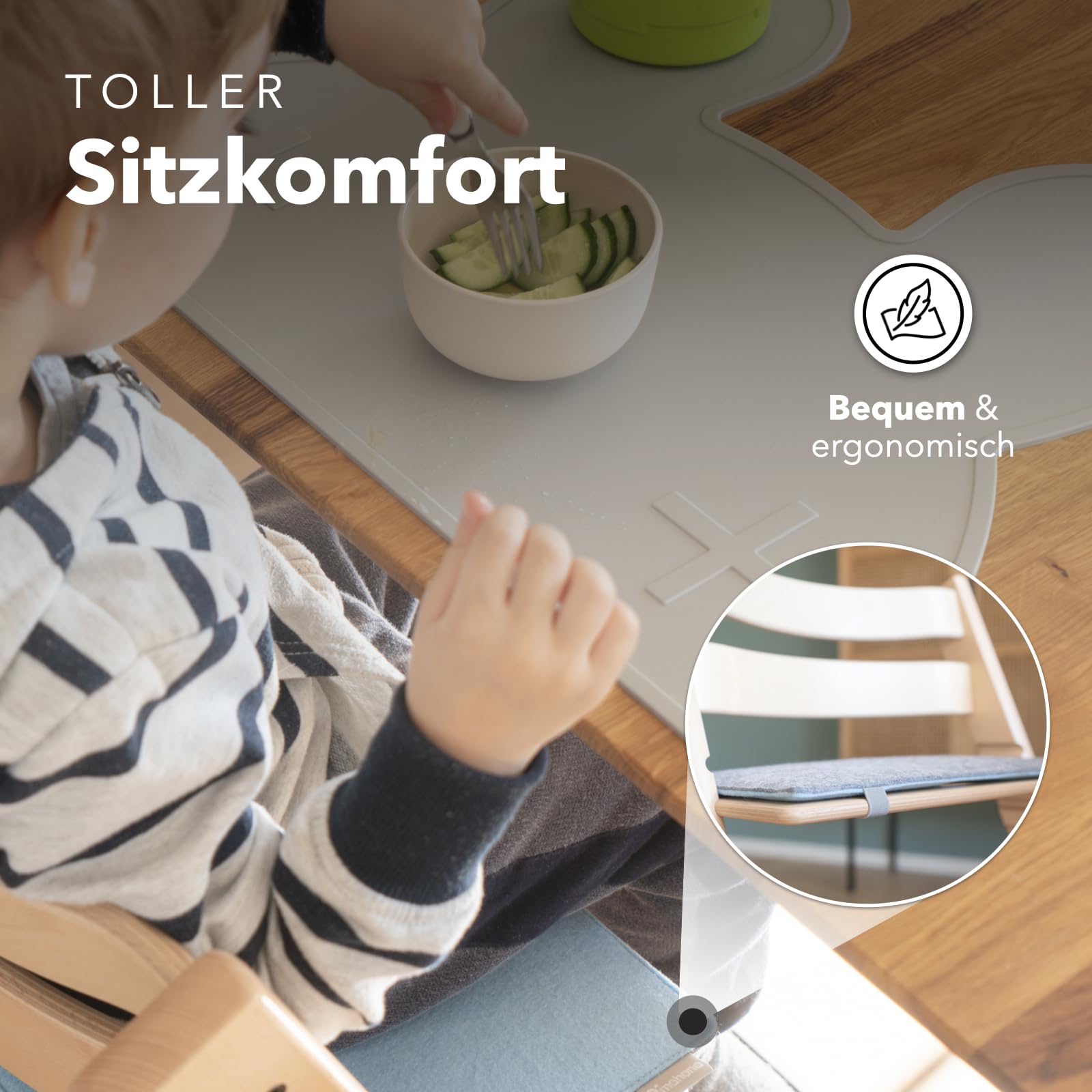 Poduszka do siedzenia, wysokie krzesełko kompatybilne ze Stokke Tripp Trapp (nakładka), poduszka na siedzisko, nakładka filcowa - akcesoria do