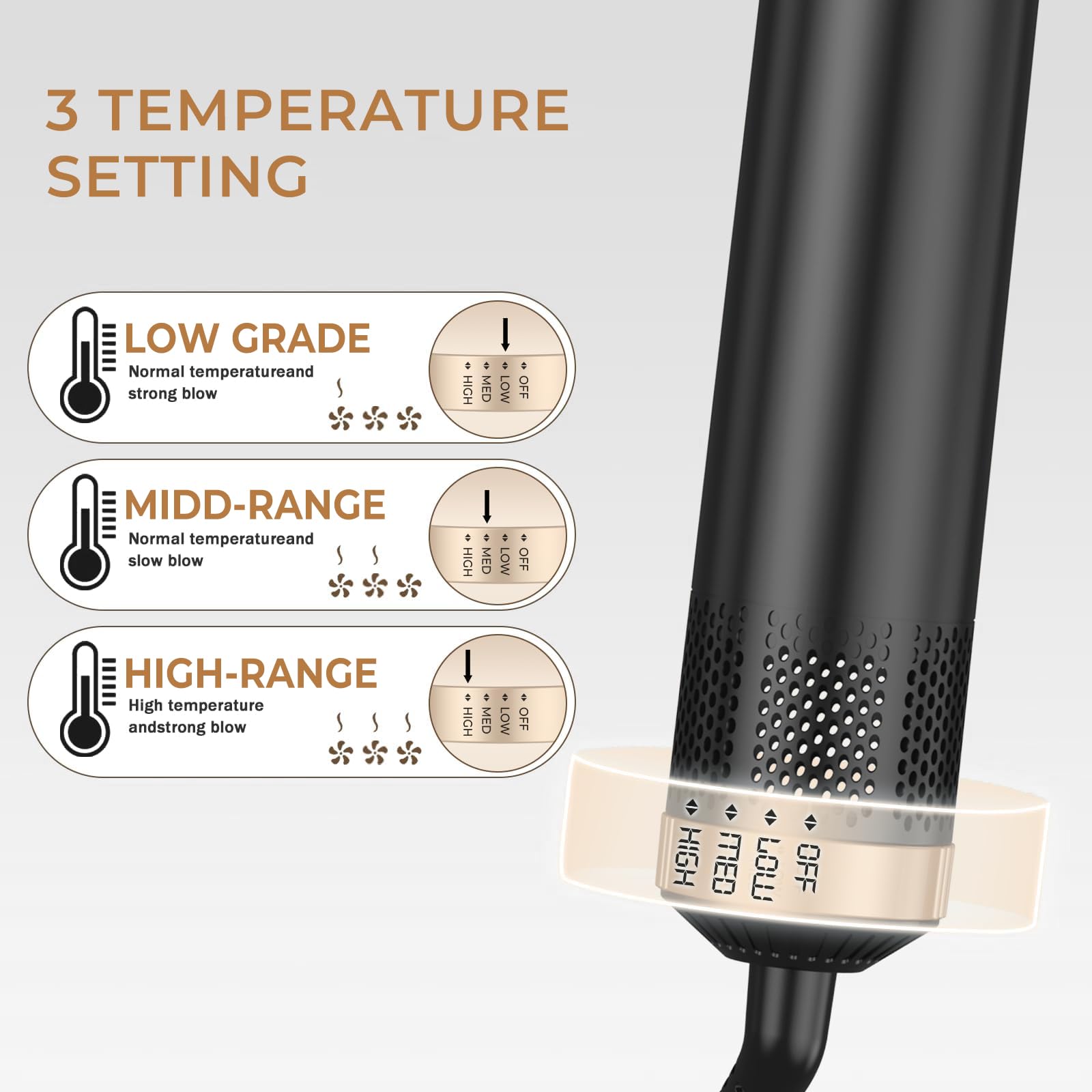Souvik Cepillo de Aire Voluminizador, Multifuncional Secador de Pelo, con Hair Dryer, Alisador, Rizador Automático, Voluminizador, Tecnología Iónica, 3 Ajustes de Temperatura, Negro