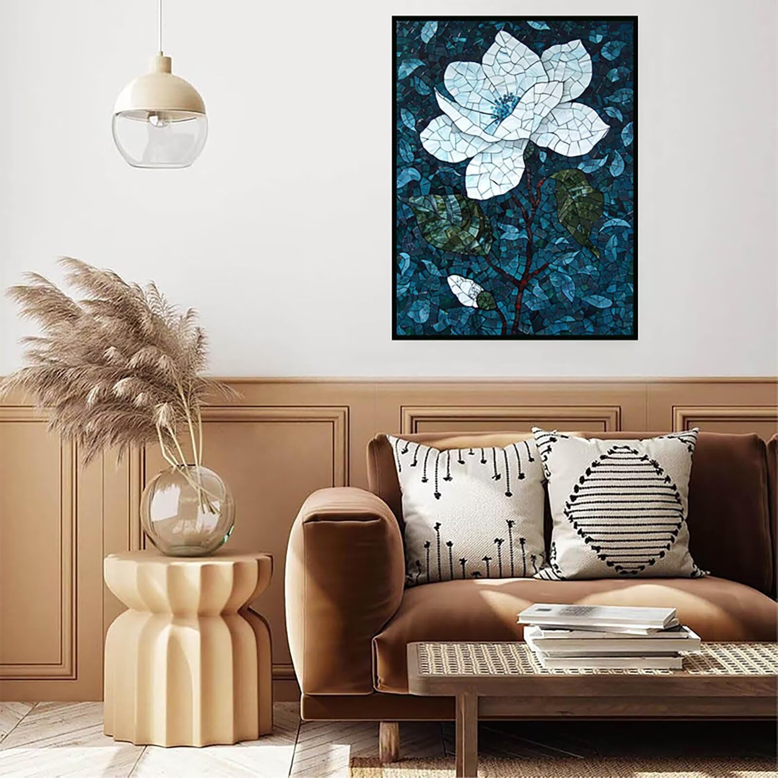 Pintar por Numeros Adultos Flor, DIY Pintar por Numeros Planta, Pintar por Numeros Niños con Pigmento Acrílico, Pintar con Numeros Manualidades Adultos, Decoracion Hogar, 90x120cm (Sin Marco) E-N-R